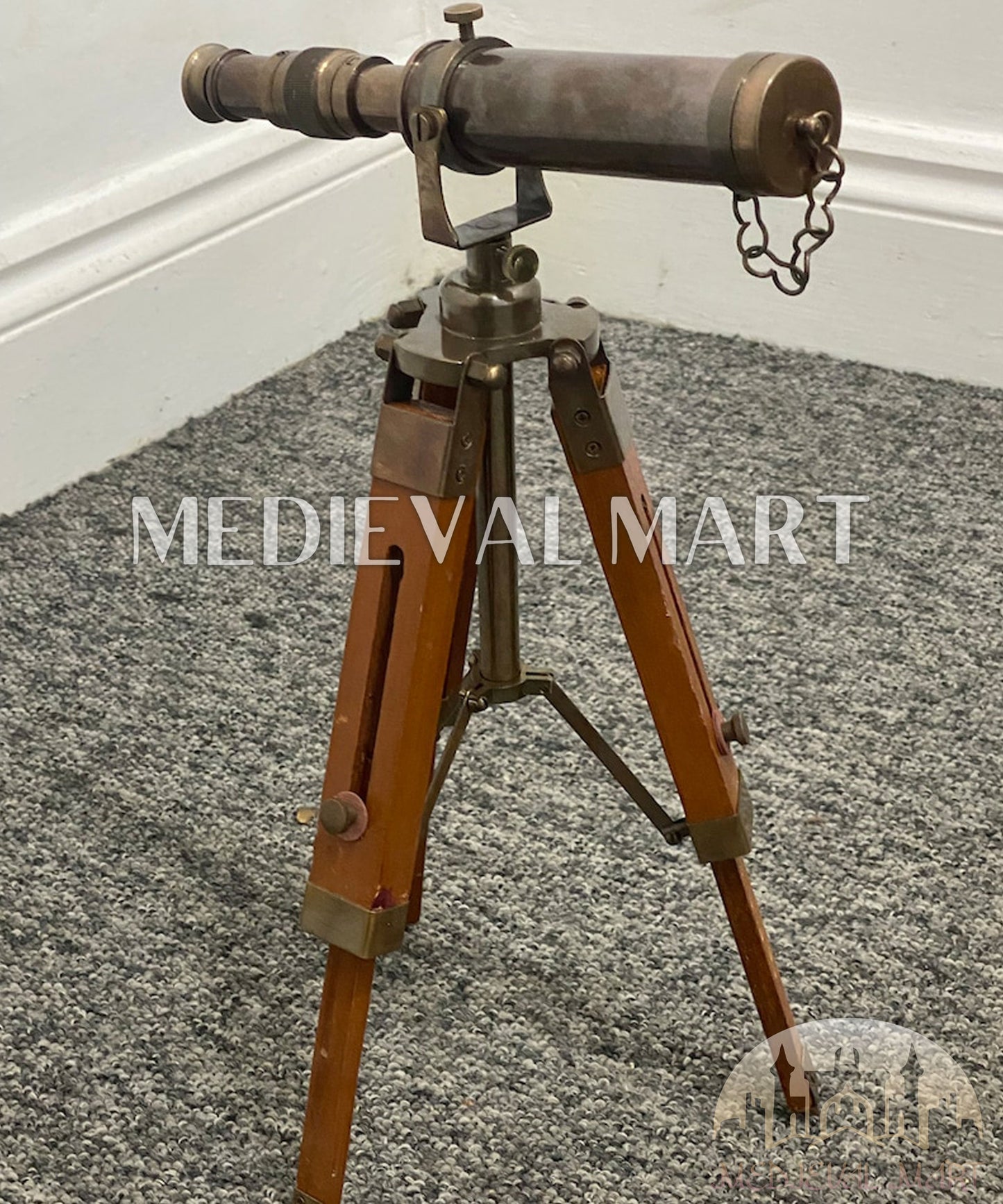 MEDIEVALMART FR Bouclier Médiéval Templier Inspiré de la Croix Zelda & Diable en Bois – Finition Bleue & Or | Cadeau pour Noël