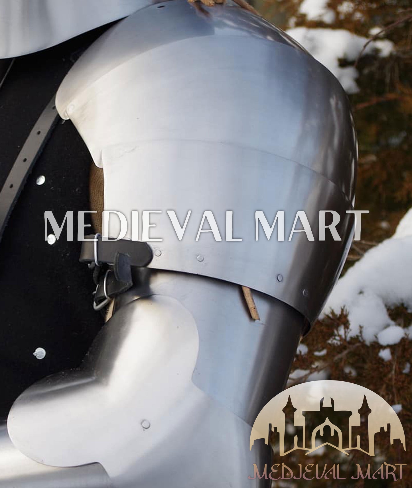 MEDIEVALMART FR Armure de Combat du XIVe Siècle – Ensemble Complet d’Armure de Buhurt avec Bassinet Klappvisor & Épée
