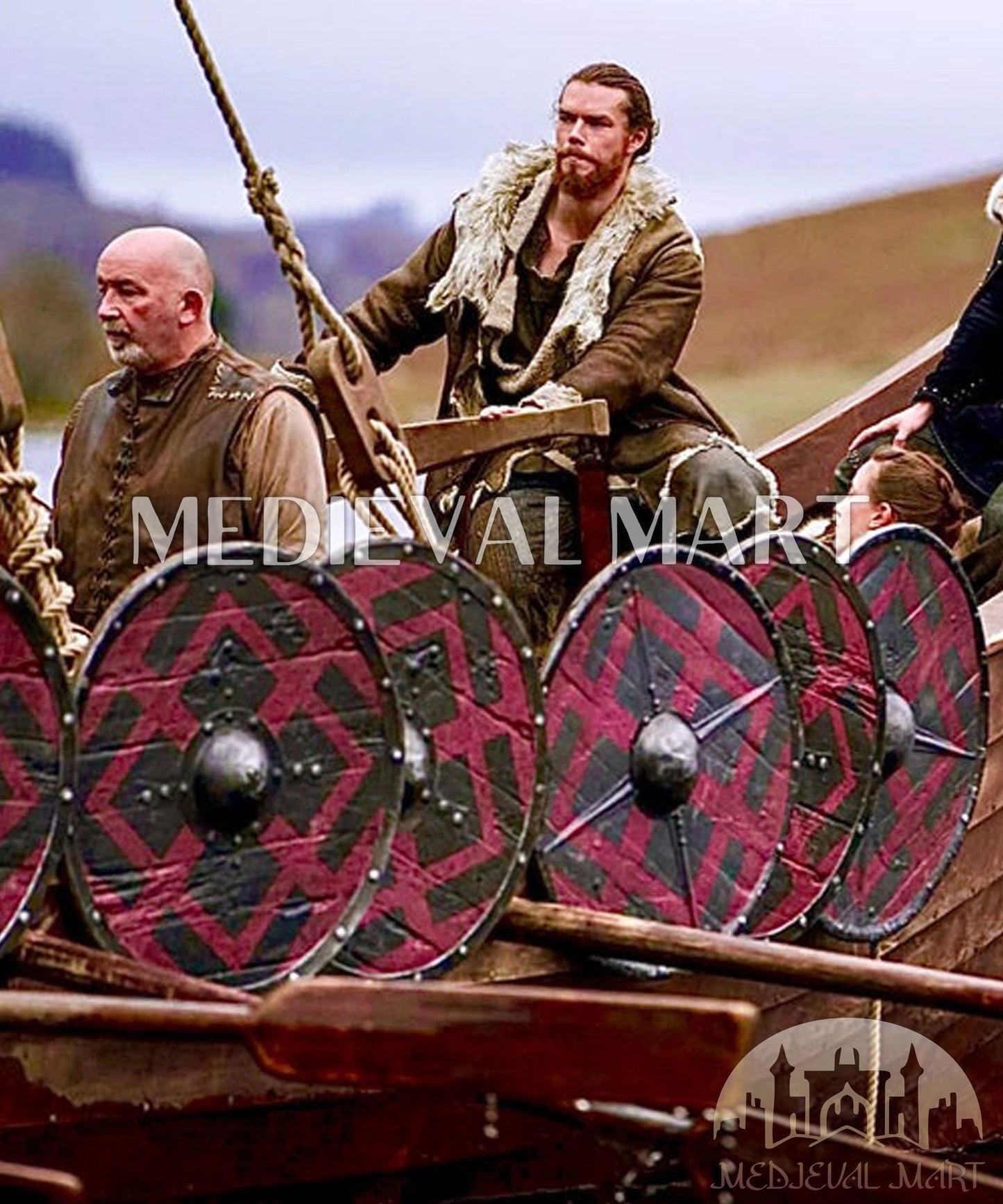 MEDIEVALMART FR Bouclier Viking Iconique Jarl Borg à Pointes en Fer – Bouclier Viking Battleworn | Cadeau pour Papa