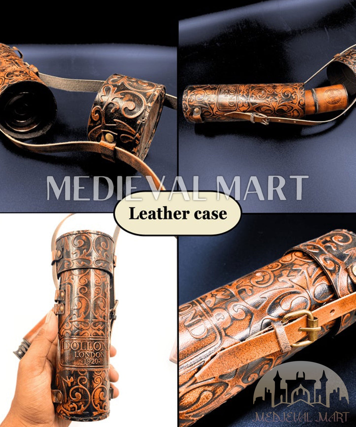 MEDIEVALMART FR Bouclier Médiéval Templier Inspiré de la Croix Zelda & Diable en Bois – Finition Bleue & Or | Cadeau pour Noël