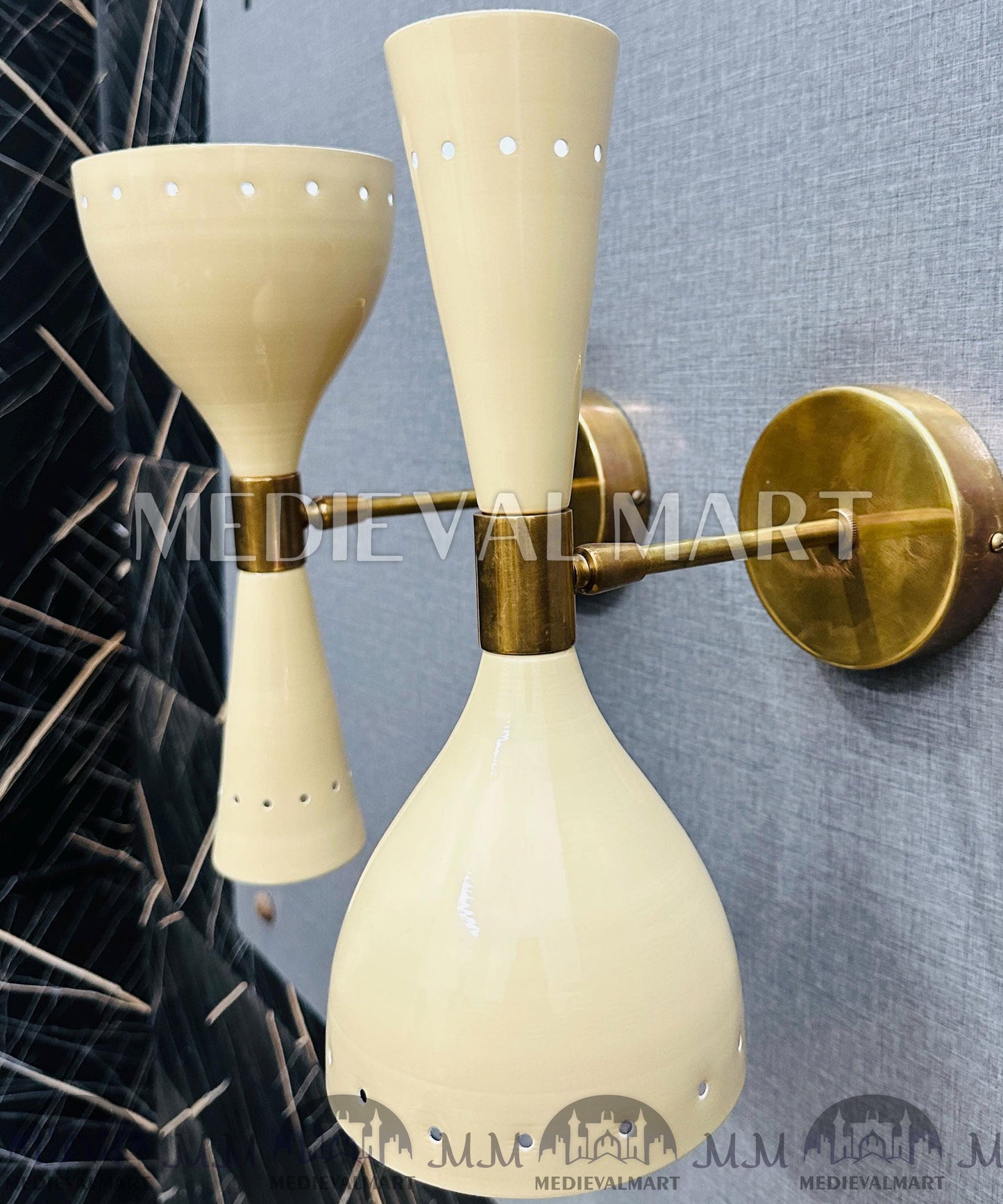 MEDIEVALMART FR Applique Murale Scarabée Vintage en Laiton : Luminaire Mural Mid-Century Modern