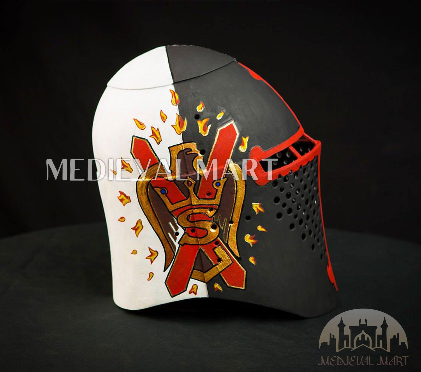 MEDIEVALMART FR Ensemble Exclusif De Gantelets Noirs Inspirés De Sauron Witcher LOTR Avec Décor Doré