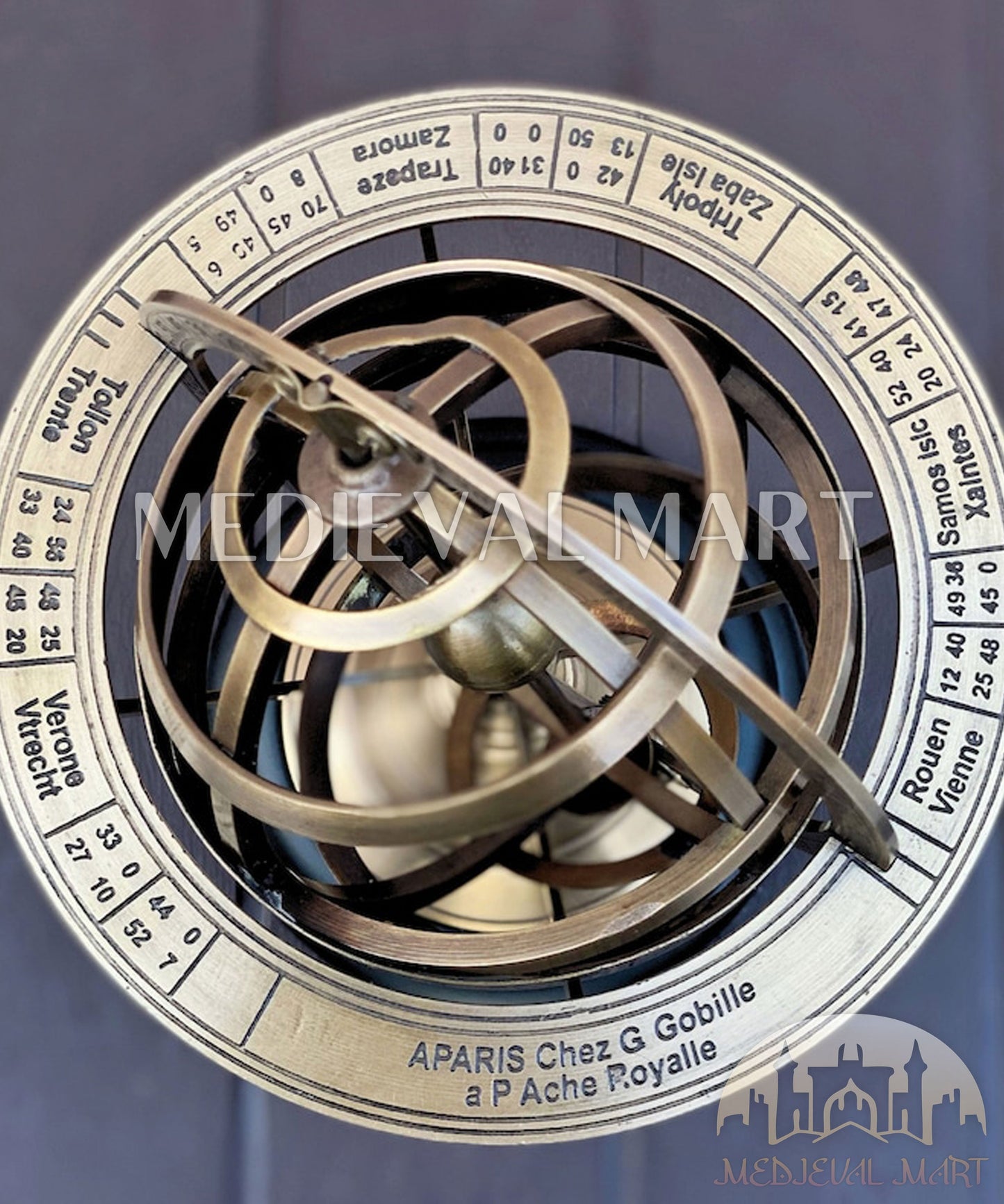 MEDIEVALMART FR Longue-Vue Nautique Antique 50X en Laiton – Télescope Portable de 18" pour Décoration Nautique