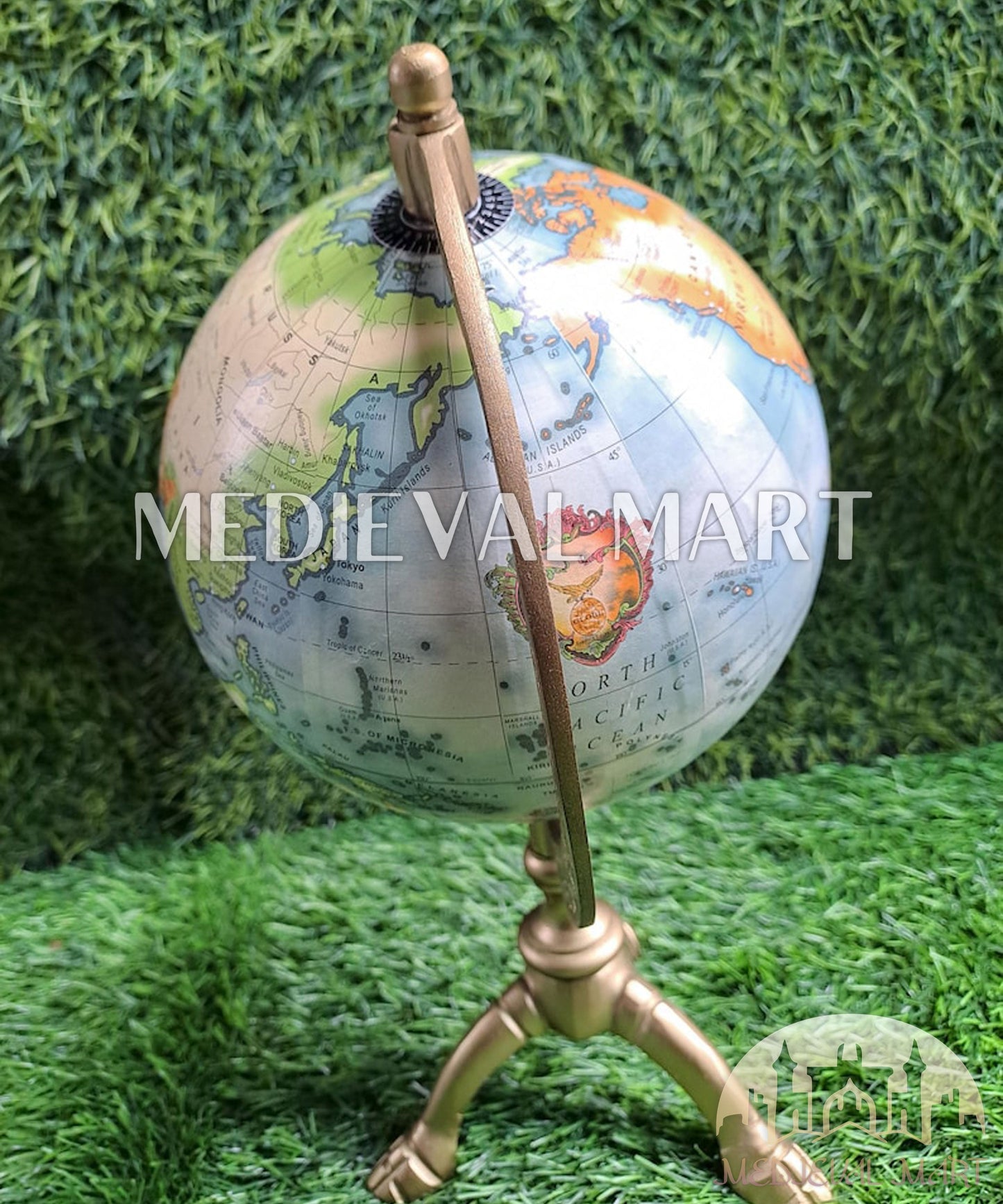 MEDIEVALMART FR Longue-Vue Nautique Antique 50X en Laiton – Télescope Portable de 18" pour Décoration Nautique