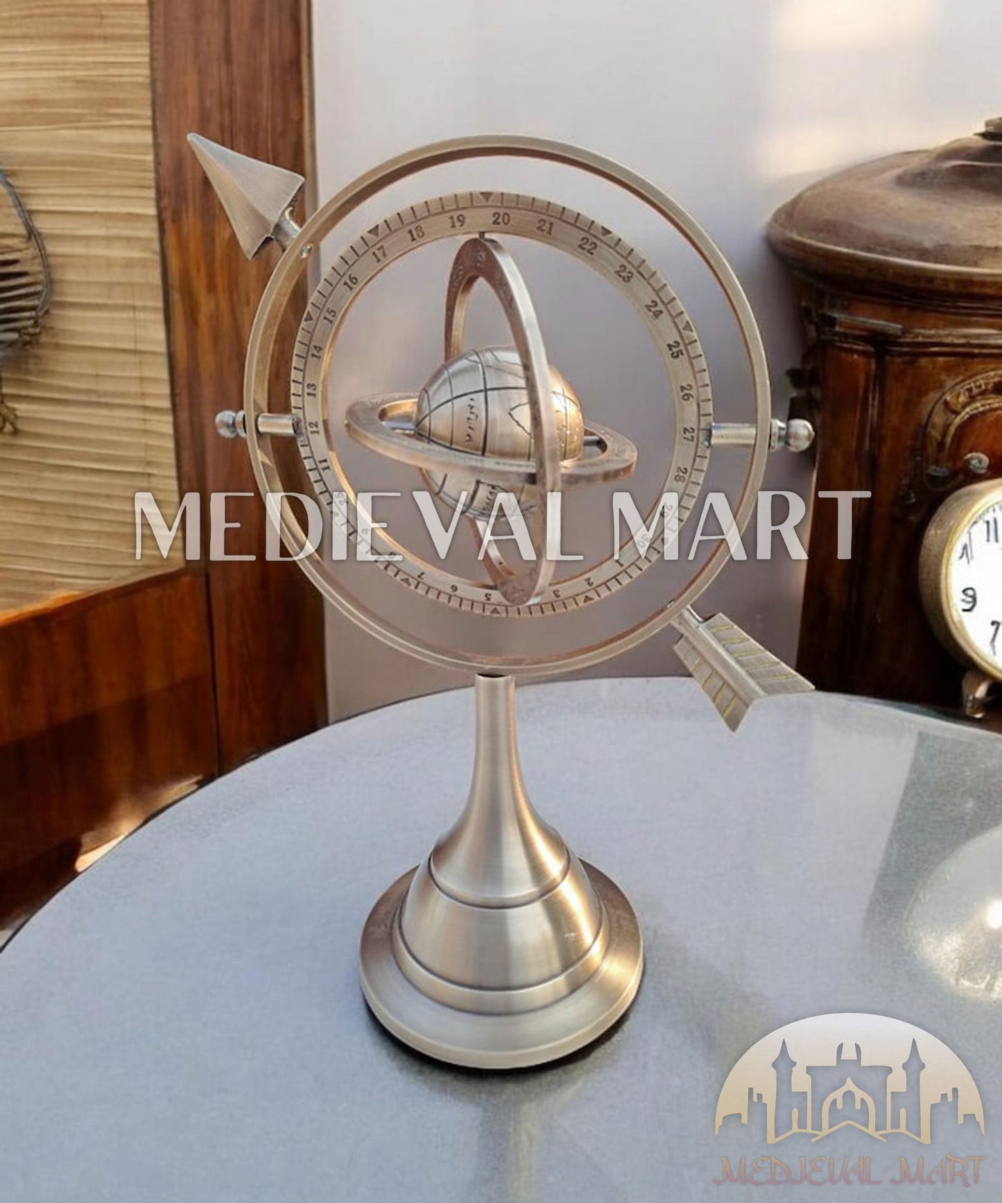 MEDIEVALMART FR Longue-Vue Nautique Antique 50X en Laiton – Télescope Portable de 18" pour Décoration Nautique