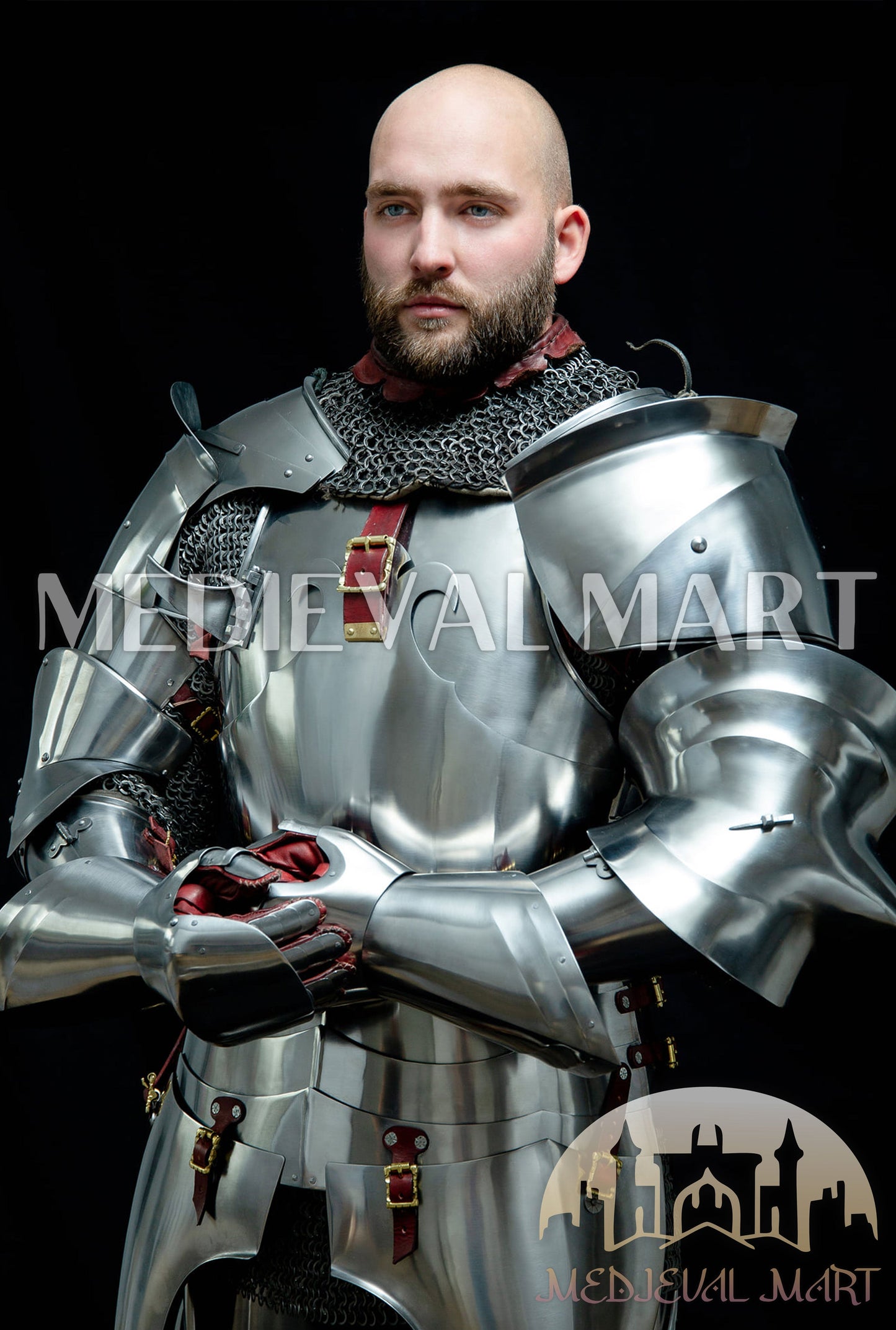 MEDIEVALMART FR Armure Médiévale de l’Empire Romain Kastenbrust – Armure Complète en Plaques avec Épée Alexander (ROA 1332)