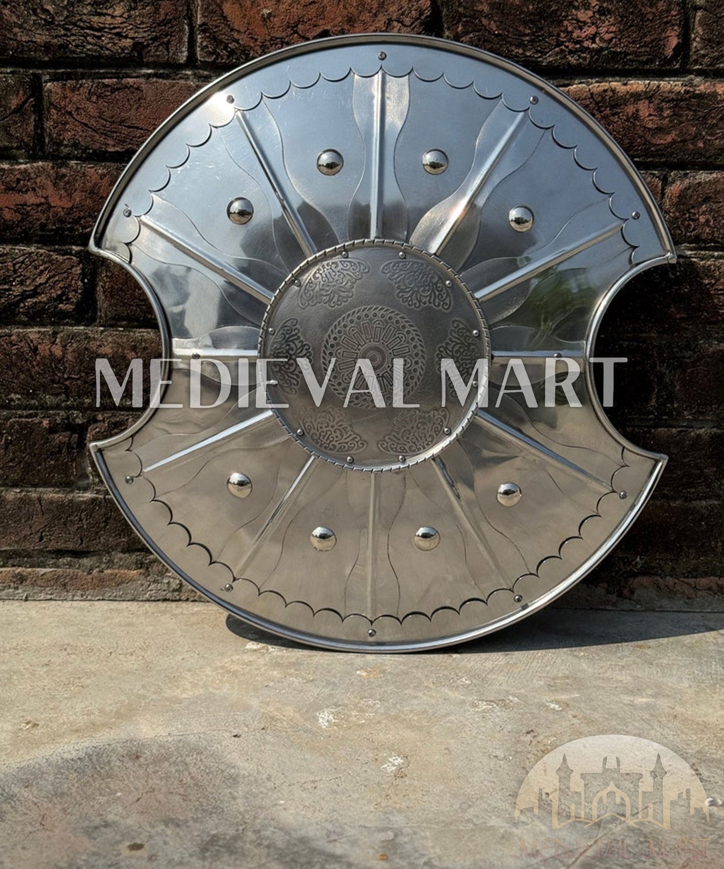 MEDIEVALMART FR Bouclier Viking Iconique Jarl Borg à Pointes en Fer – Bouclier Viking Battleworn | Cadeau pour Papa