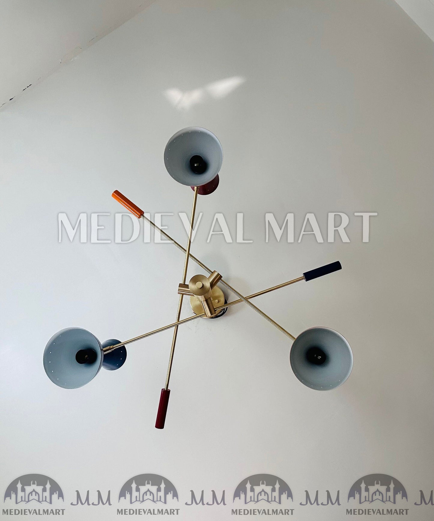 MEDIEVALMART FR Ensemble De Gantelets Dorés Inspirés De Sauron Witcher LOTR Avec Étoile Bleue – Gants D’Armure Cosplay