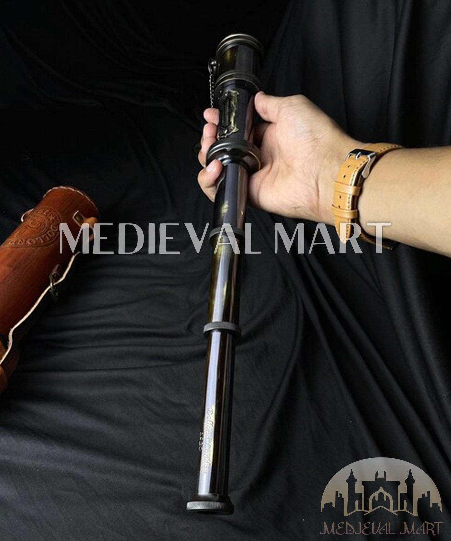 MEDIEVALMART FR Bouclier Médiéval Templier Inspiré de la Croix Zelda & Diable en Bois – Finition Bleue & Or | Cadeau pour Noël