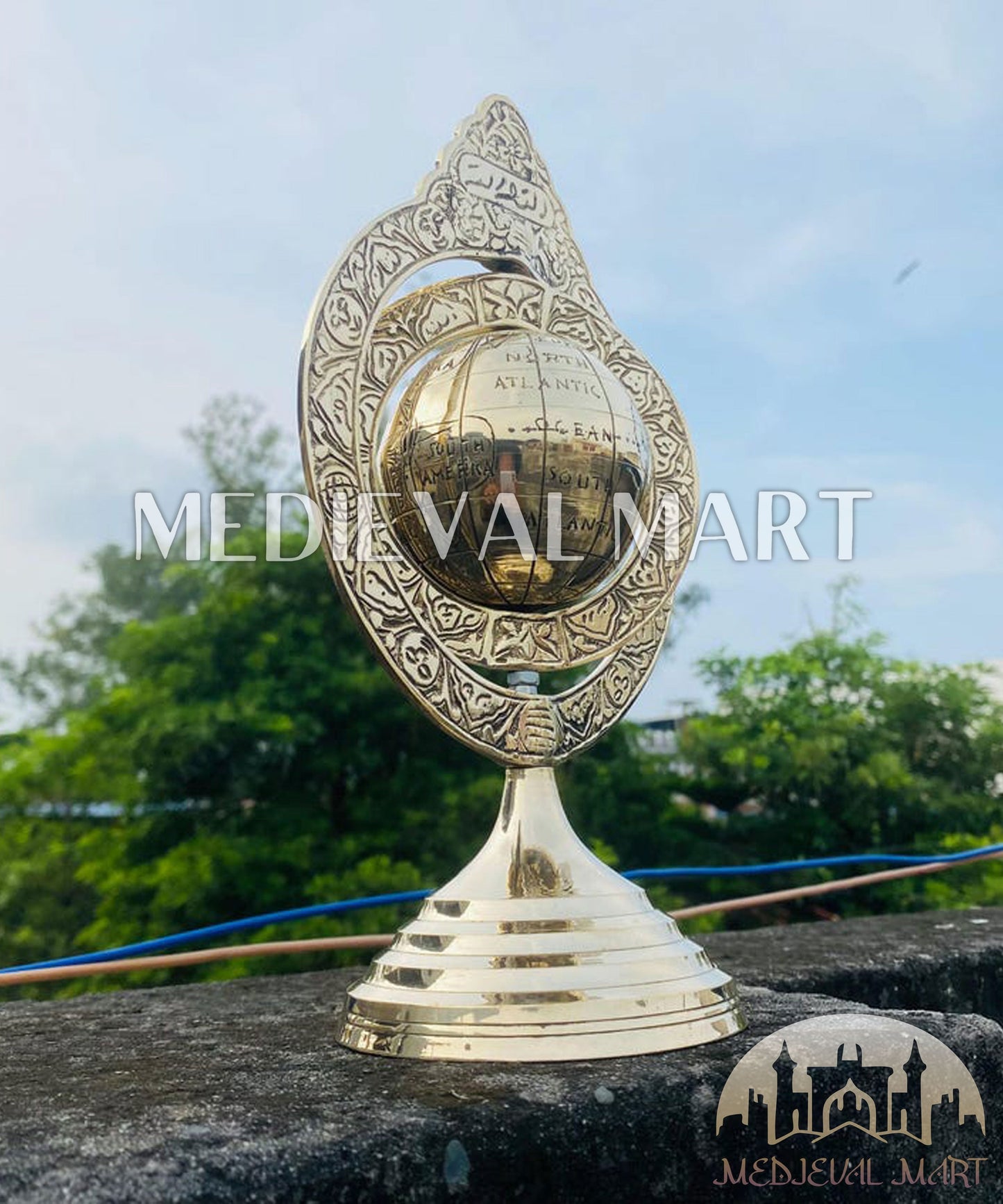 MEDIEVALMART FR Longue-Vue Nautique Antique 50X en Laiton – Télescope Portable de 18" pour Décoration Nautique