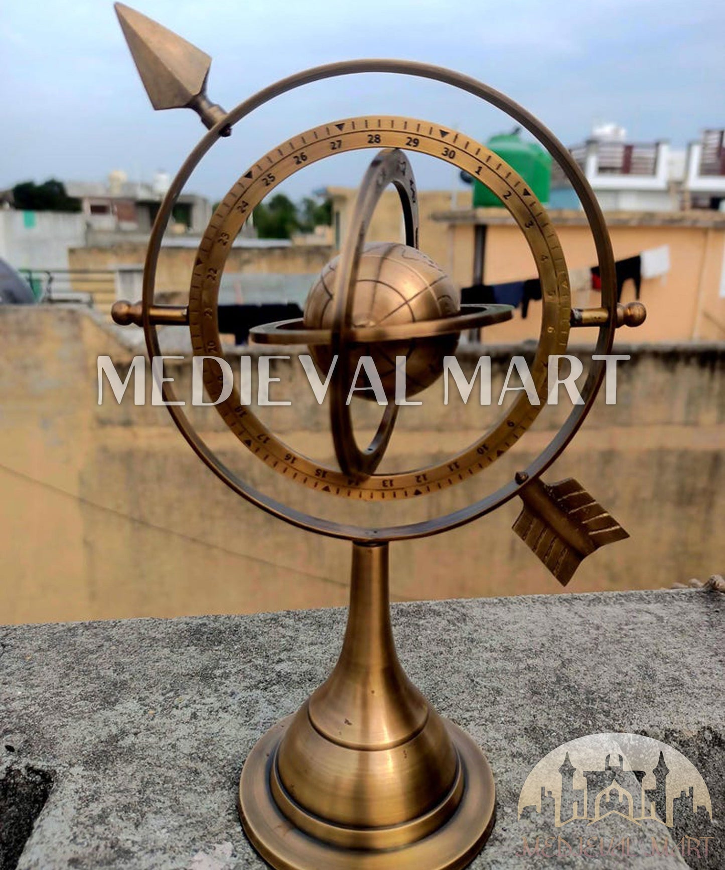 MEDIEVALMART FR Longue-Vue Nautique Antique 50X en Laiton – Télescope Portable de 18" pour Décoration Nautique