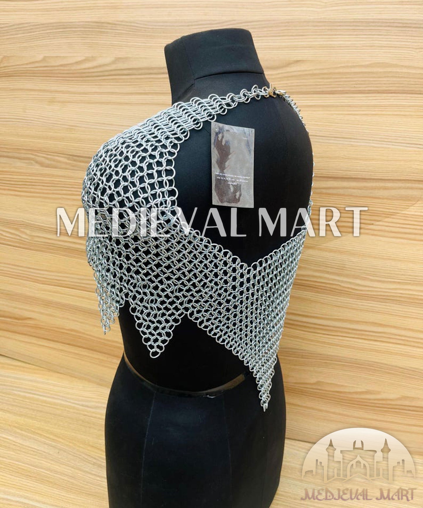 MEDIEVALMART FR Bouclier Viking Iconique Valhalla Noir/Gris – Ivar le Désossé avec Pointes en Fer | Cadeau pour Papa