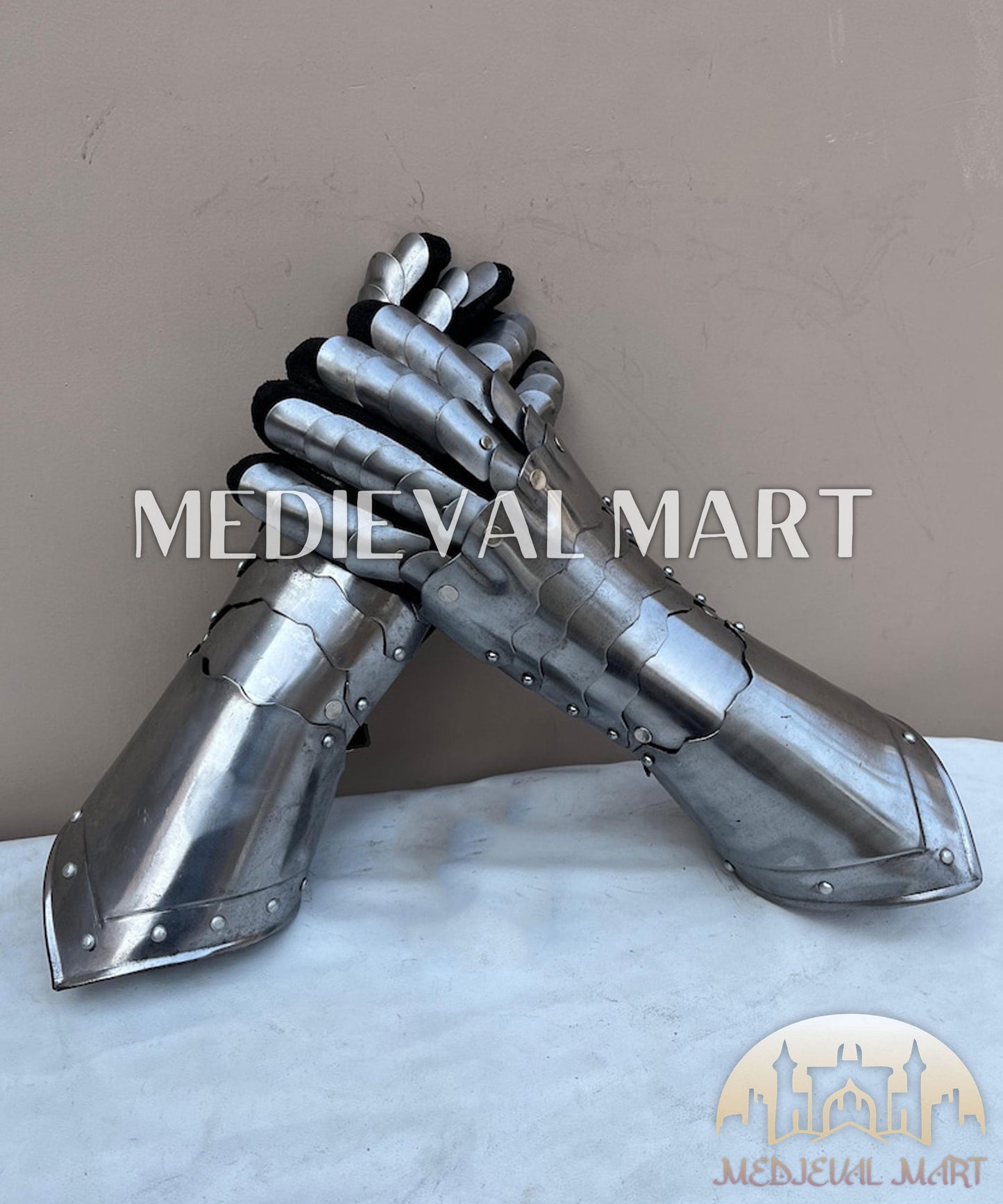 MEDIEVALMART FR Ensemble Exclusif De Gantelets Noirs Inspirés De Sauron Witcher LOTR Avec Décor Doré