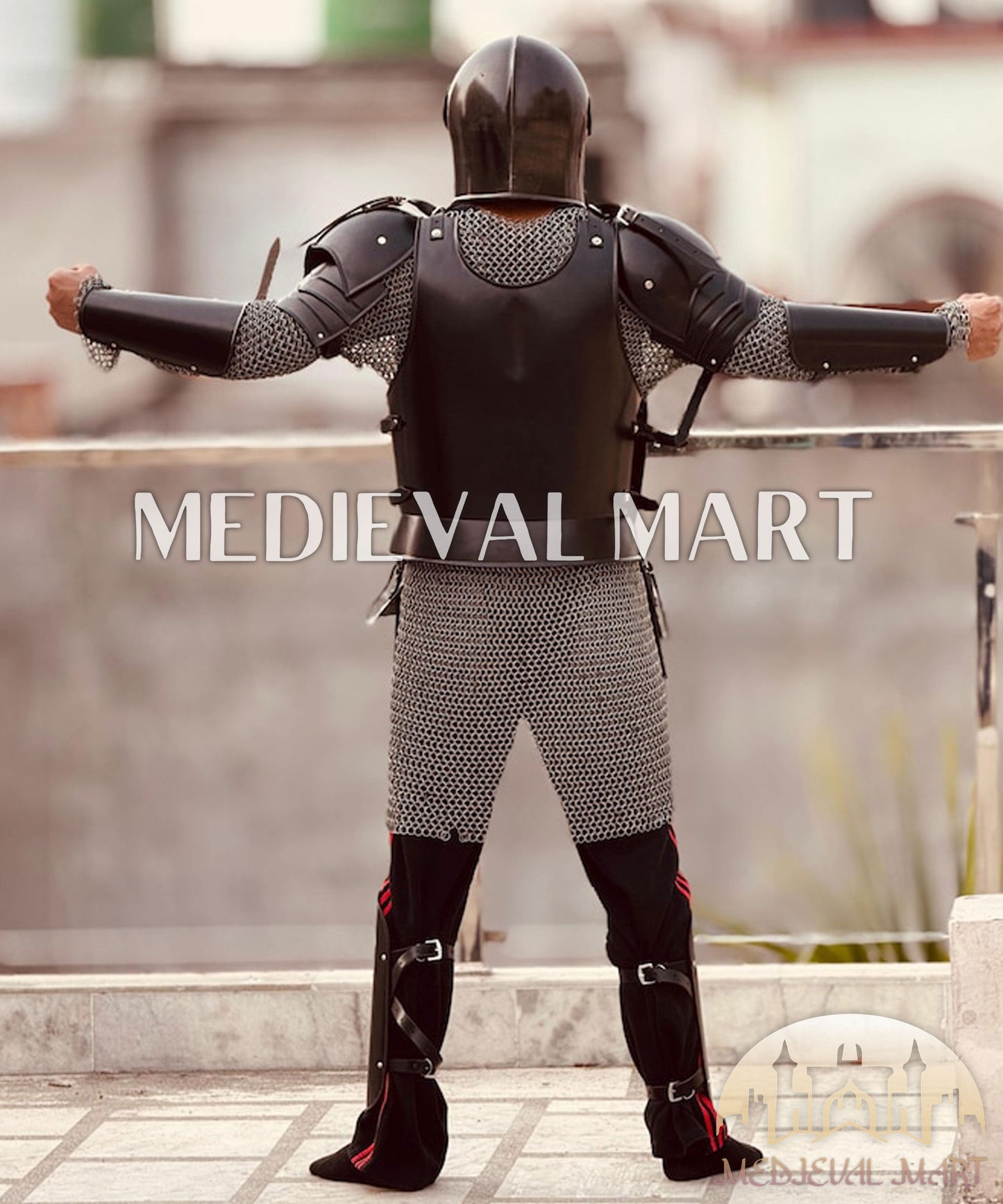 MEDIEVALMART FR Armure Médiévale de l’Empire Romain Kastenbrust – Armure Complète en Plaques avec Épée Alexander (ROA 1332)