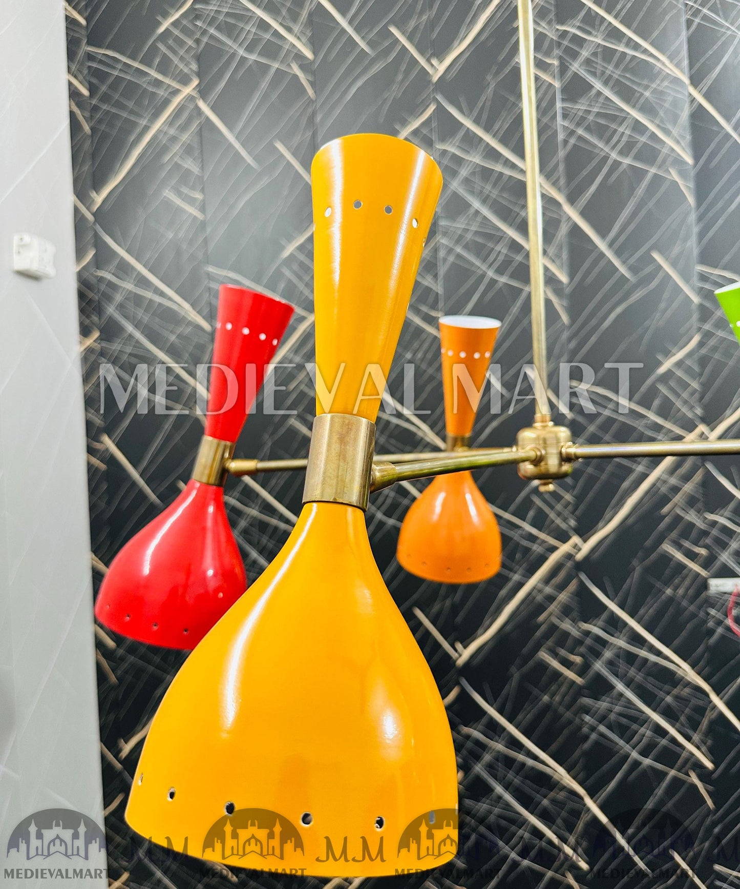 MEDIEVALMART FR Ensemble De Gantelets Dorés Inspirés De Sauron Witcher LOTR Avec Étoile Bleue – Gants D’Armure Cosplay