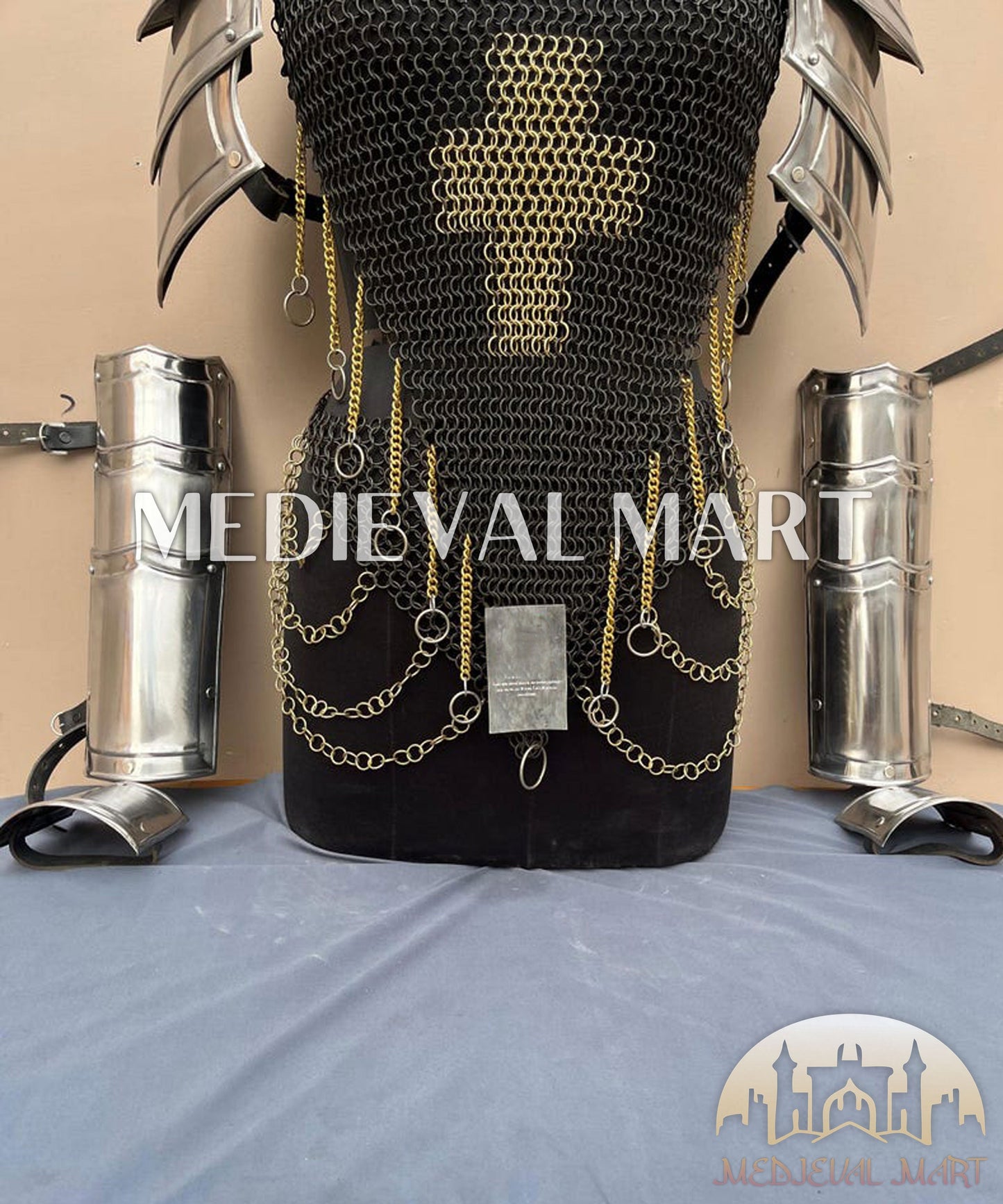 MEDIEVALMART FR Armure de Combat du XIVe Siècle – Ensemble Complet d’Armure de Buhurt avec Bassinet Klappvisor & Épée