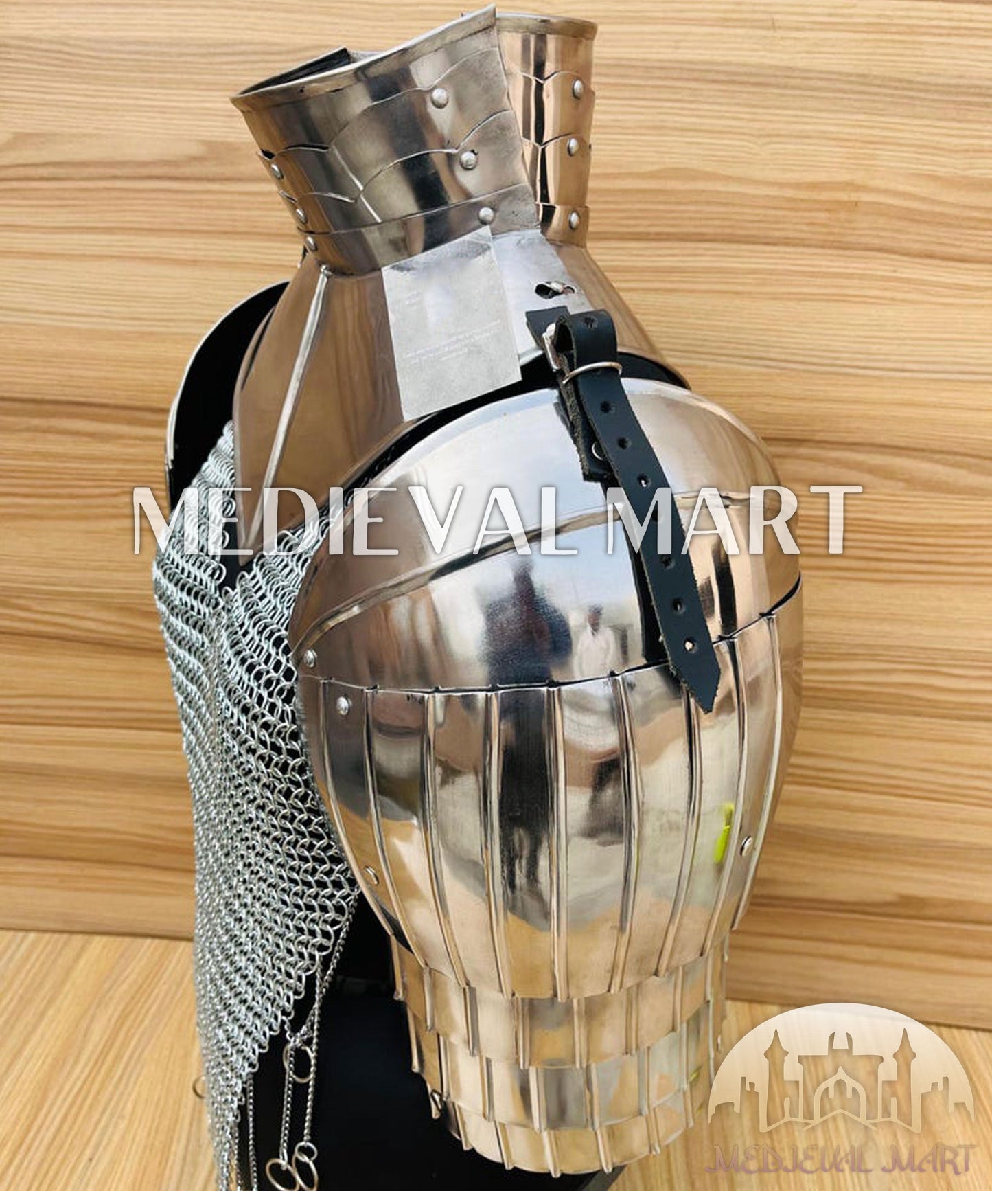 MEDIEVALMART FR Bouclier Viking Iconique Valhalla Noir/Gris – Ivar le Désossé avec Pointes en Fer | Cadeau pour Papa