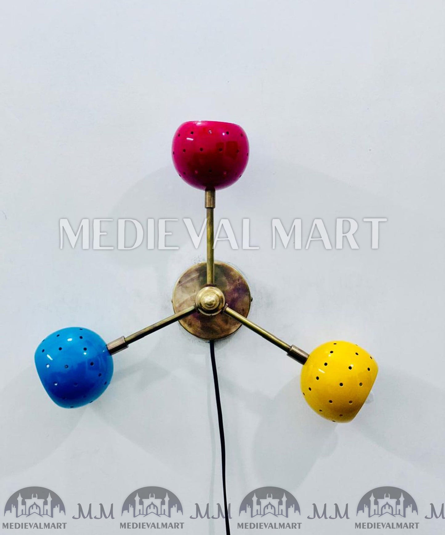 MEDIEVALMART FR Applique Murale Scarabée Vintage en Laiton : Luminaire Mural Mid-Century Modern