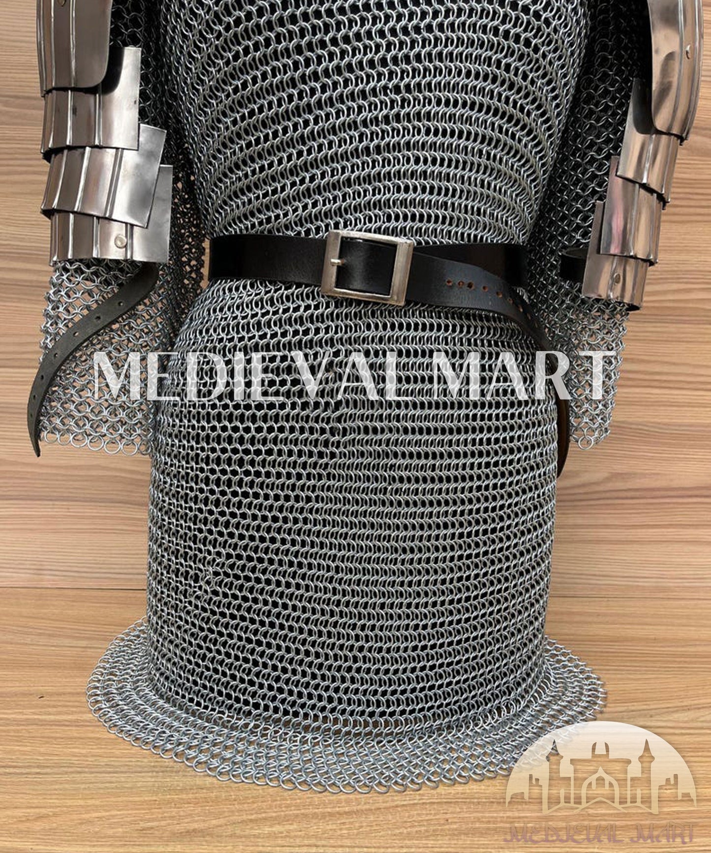 MEDIEVALMART FR Bouclier Viking Iconique Valhalla Noir/Gris – Ivar le Désossé avec Pointes en Fer | Cadeau pour Papa