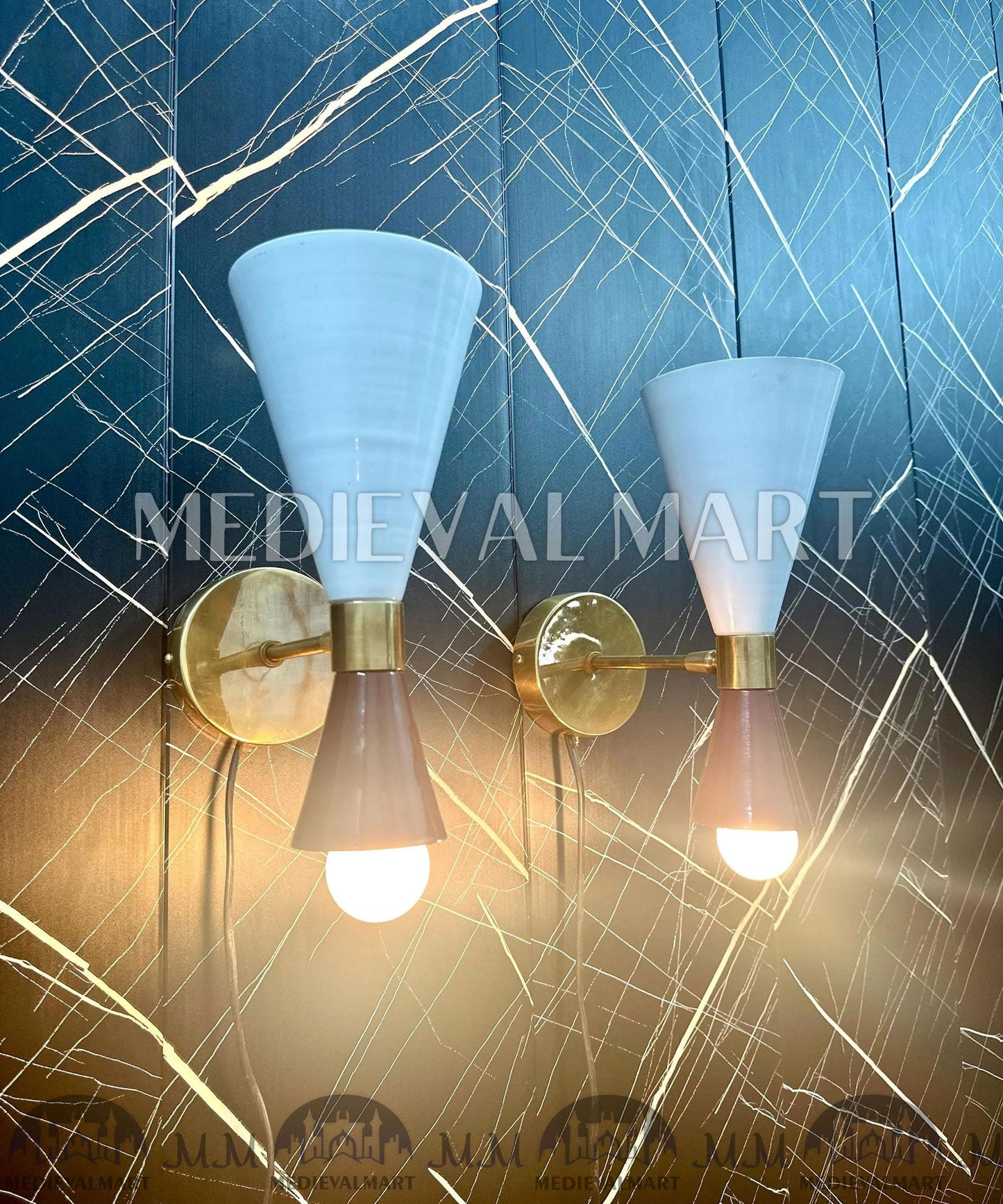 MEDIEVALMART FR Applique Murale en Laiton Fabriquée à la Main : Luminaire