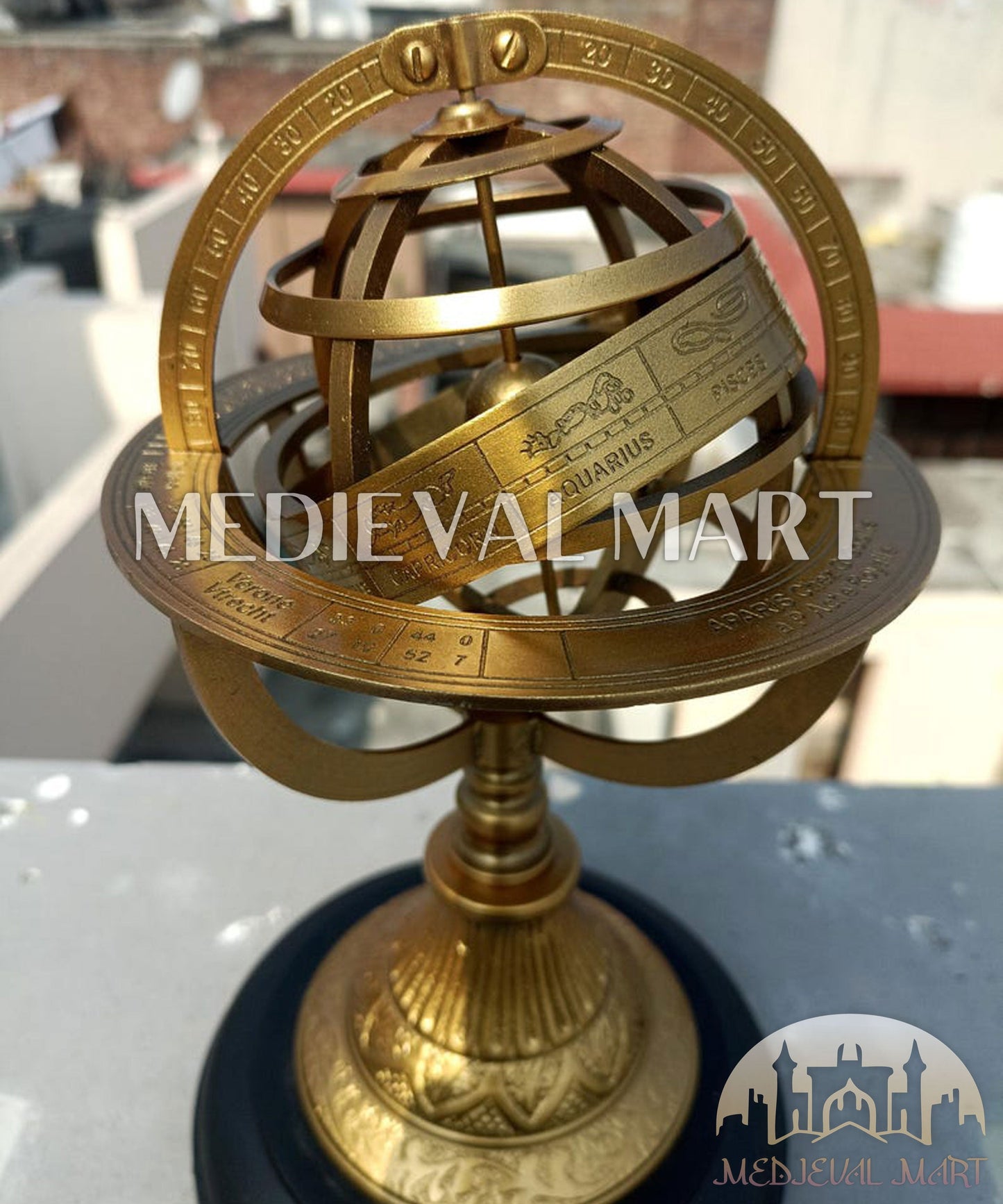 MEDIEVALMART FR Longue-Vue Nautique Antique 50X en Laiton – Télescope Portable de 18" pour Décoration Nautique