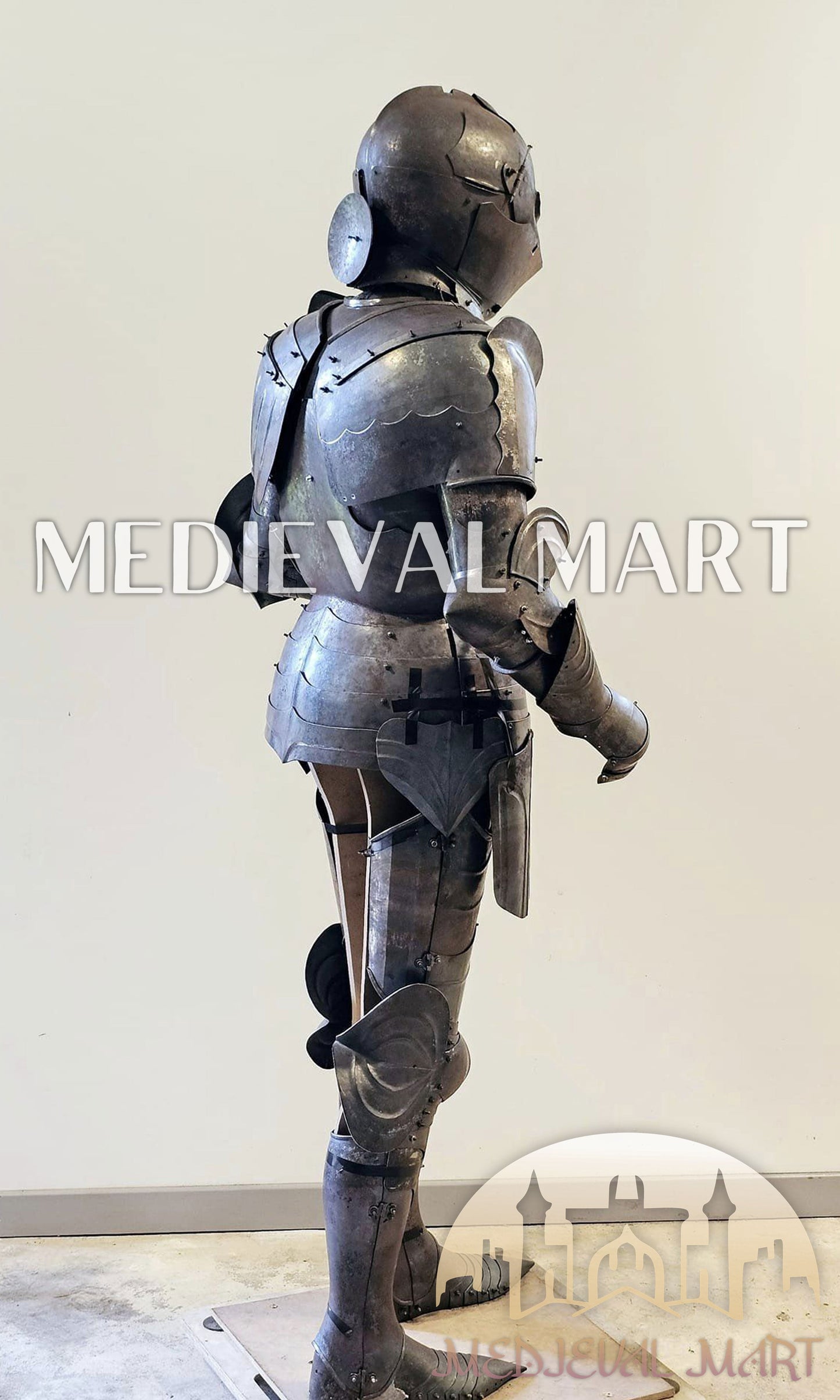 MEDIEVALMART FR Armure de Combat du XIVe Siècle – Ensemble Complet d’Armure de Buhurt avec Bassinet Klappvisor & Épée