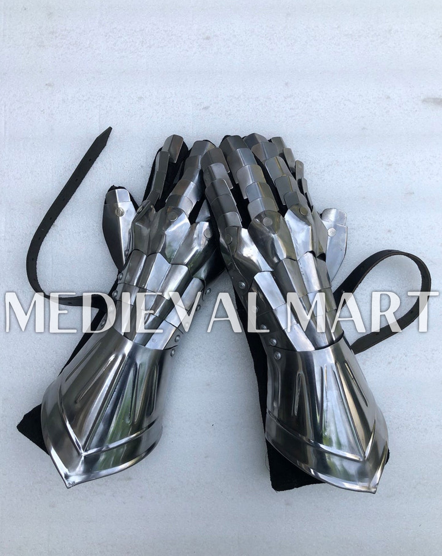 MEDIEVALMART FR Ensemble De Gantelets Dorés Inspirés De Sauron Witcher LOTR Avec Étoile Bleue – Gants D’Armure Cosplay