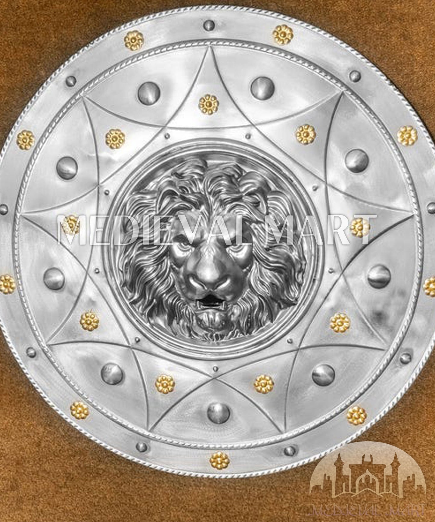 MEDIEVALMART FR Bouclier Médiéval Templier Inspiré de la Croix Zelda & Diable en Bois – Finition Bleue & Or | Cadeau pour Noël