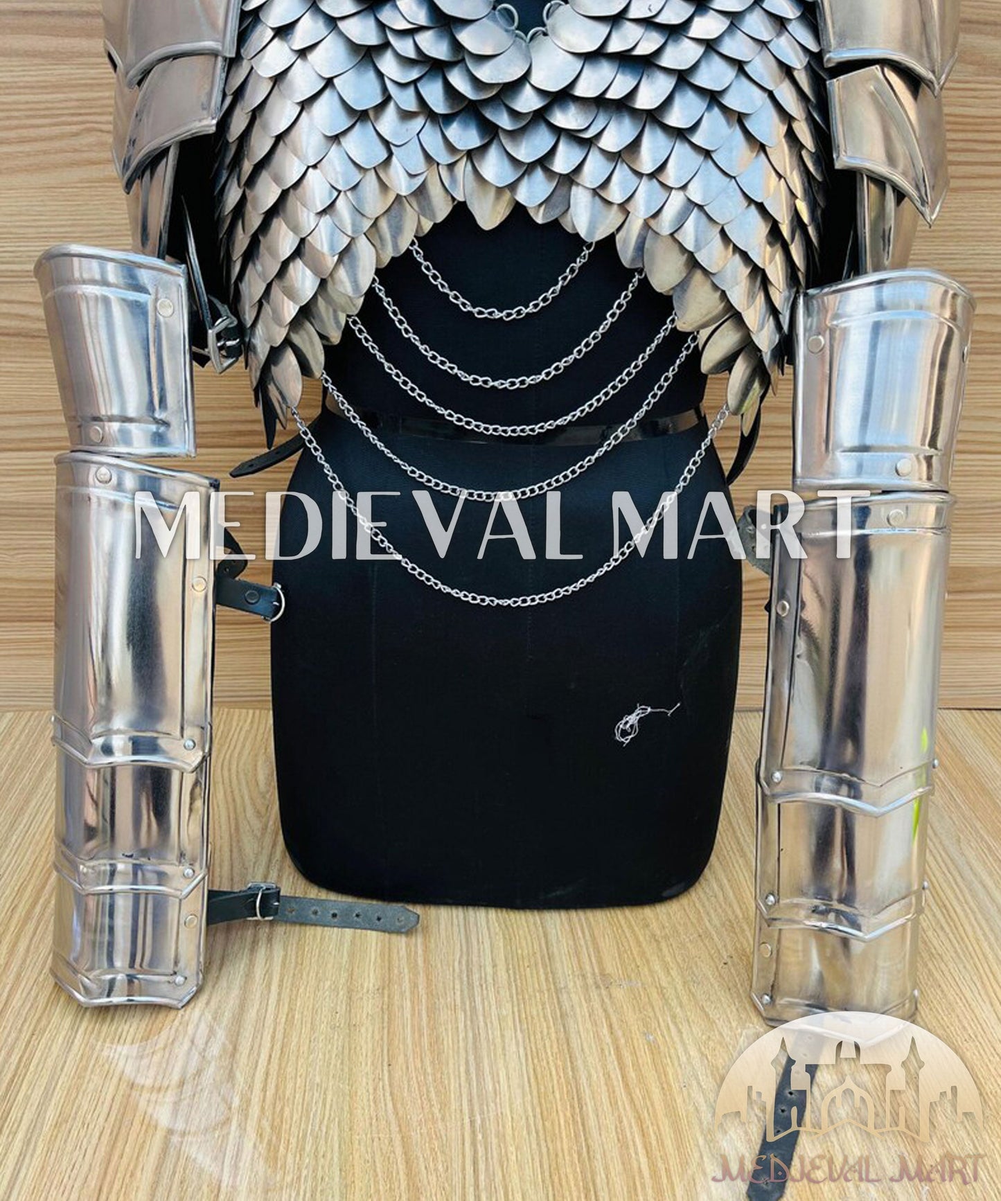 MEDIEVALMART FR Armure de Combat du XIVe Siècle – Ensemble Complet d’Armure de Buhurt avec Bassinet Klappvisor & Épée