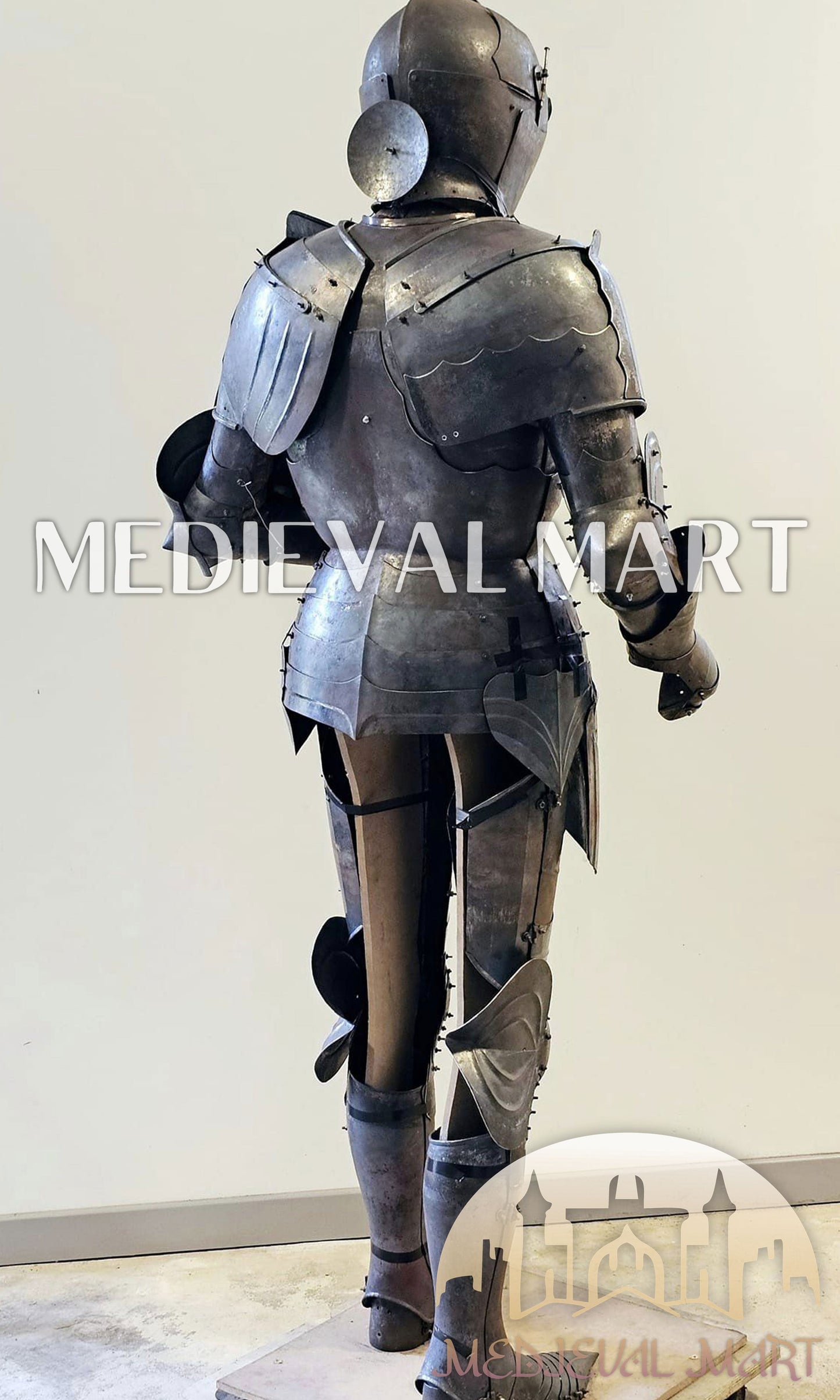 MEDIEVALMART FR Armure de Combat du XIVe Siècle – Ensemble Complet d’Armure de Buhurt avec Bassinet Klappvisor & Épée
