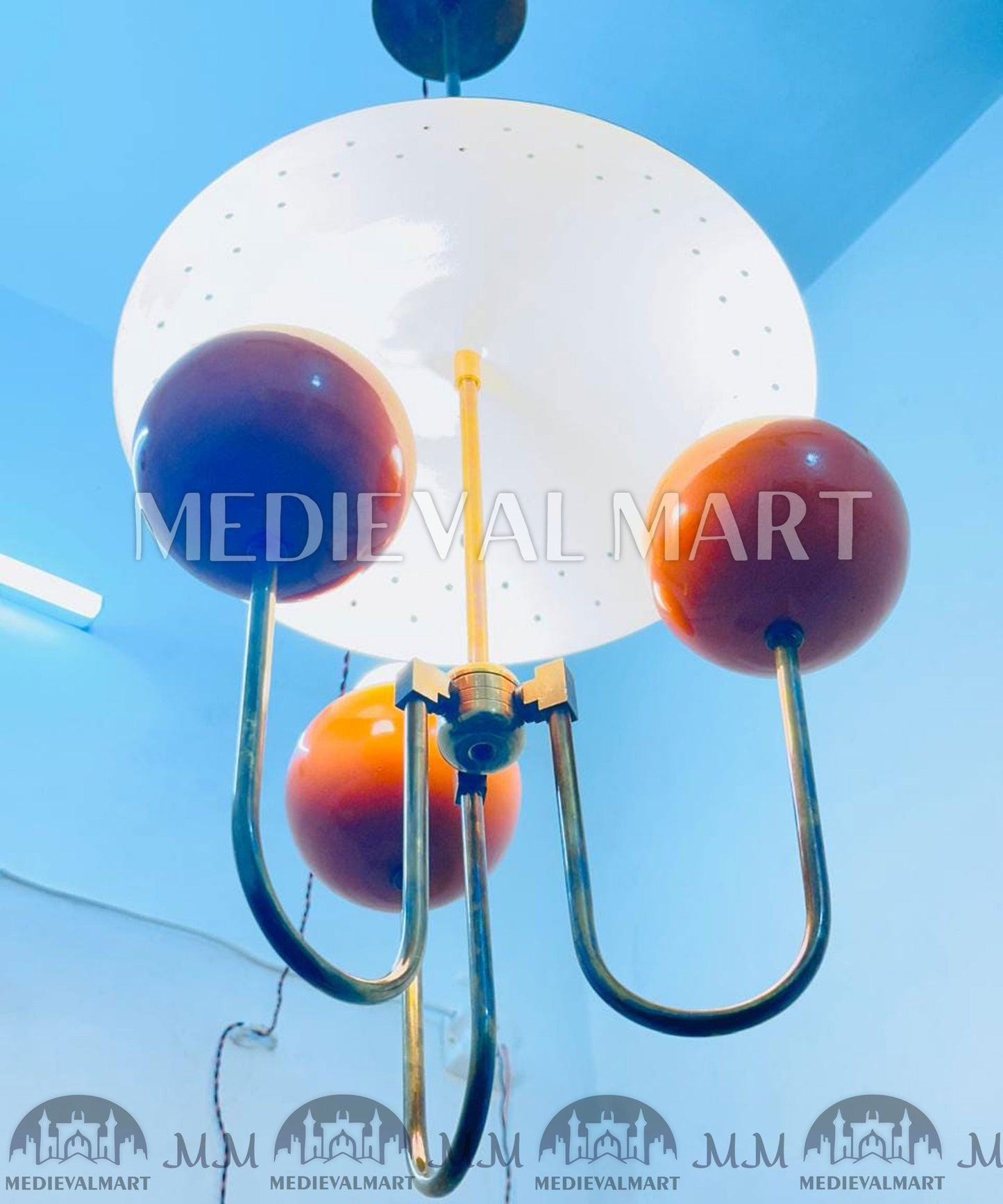 MEDIEVALMART FR Ensemble De Gantelets Dorés Inspirés De Sauron Witcher LOTR Avec Étoile Bleue – Gants D’Armure Cosplay