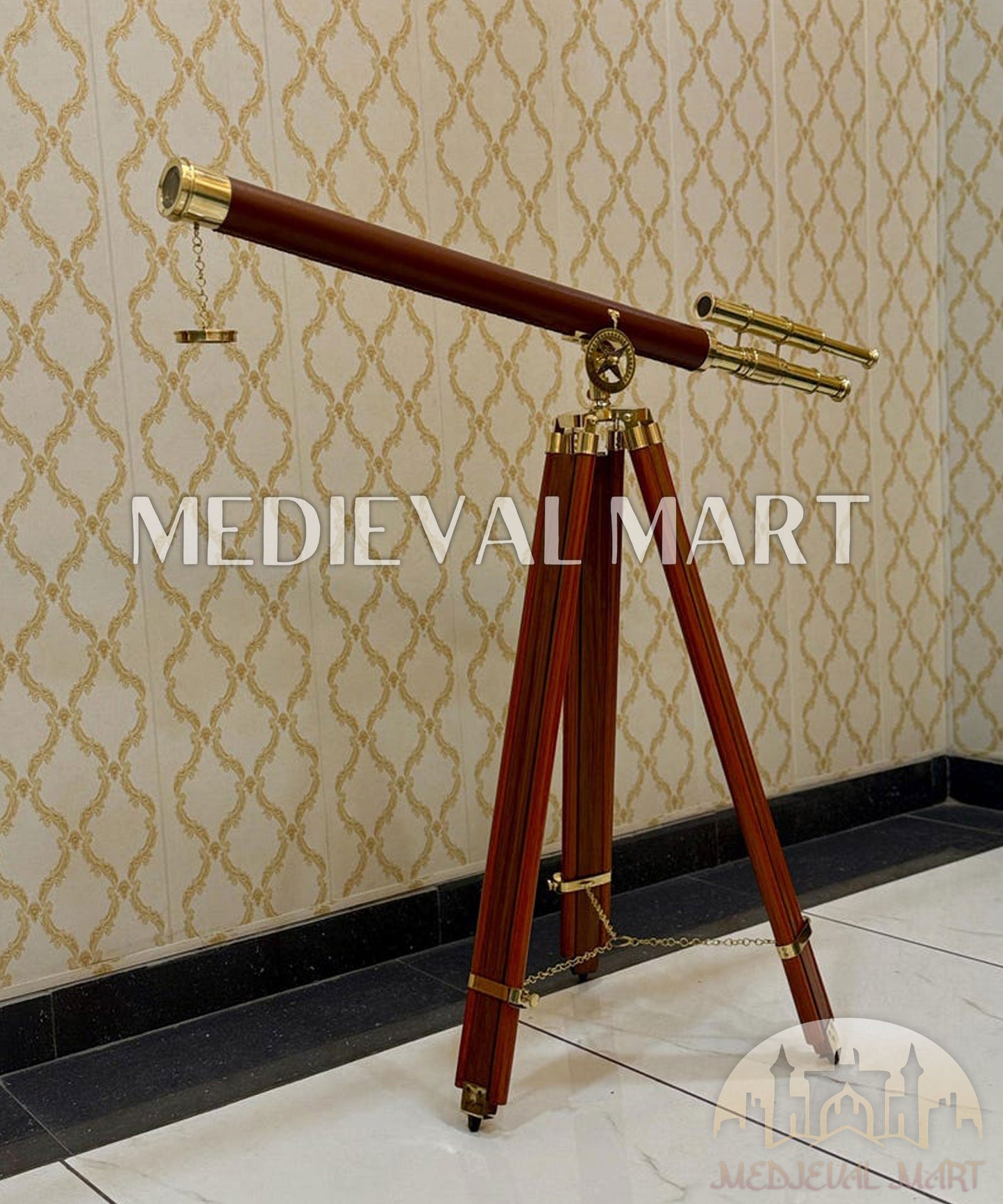 MEDIEVALMART FR Bouclier Médiéval Templier Inspiré de la Croix Zelda & Diable en Bois – Finition Bleue & Or | Cadeau pour Noël