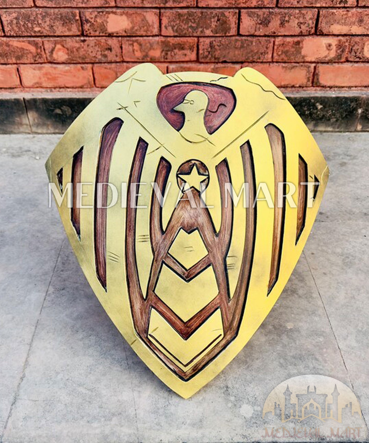 MEDIEVALMART FR Bouclier Viking Iconique Jarl Borg à Pointes en Fer – Bouclier Viking Battleworn | Cadeau pour Papa