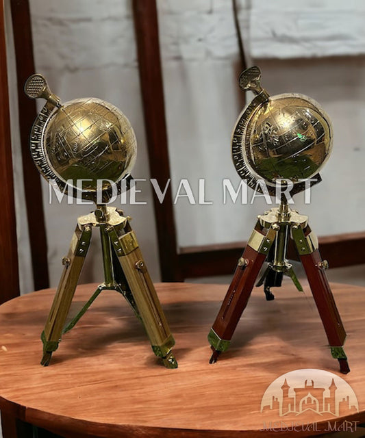MEDIEVALMART FR Longue-Vue Nautique Antique 50X en Laiton – Télescope Portable de 18" pour Décoration Nautique