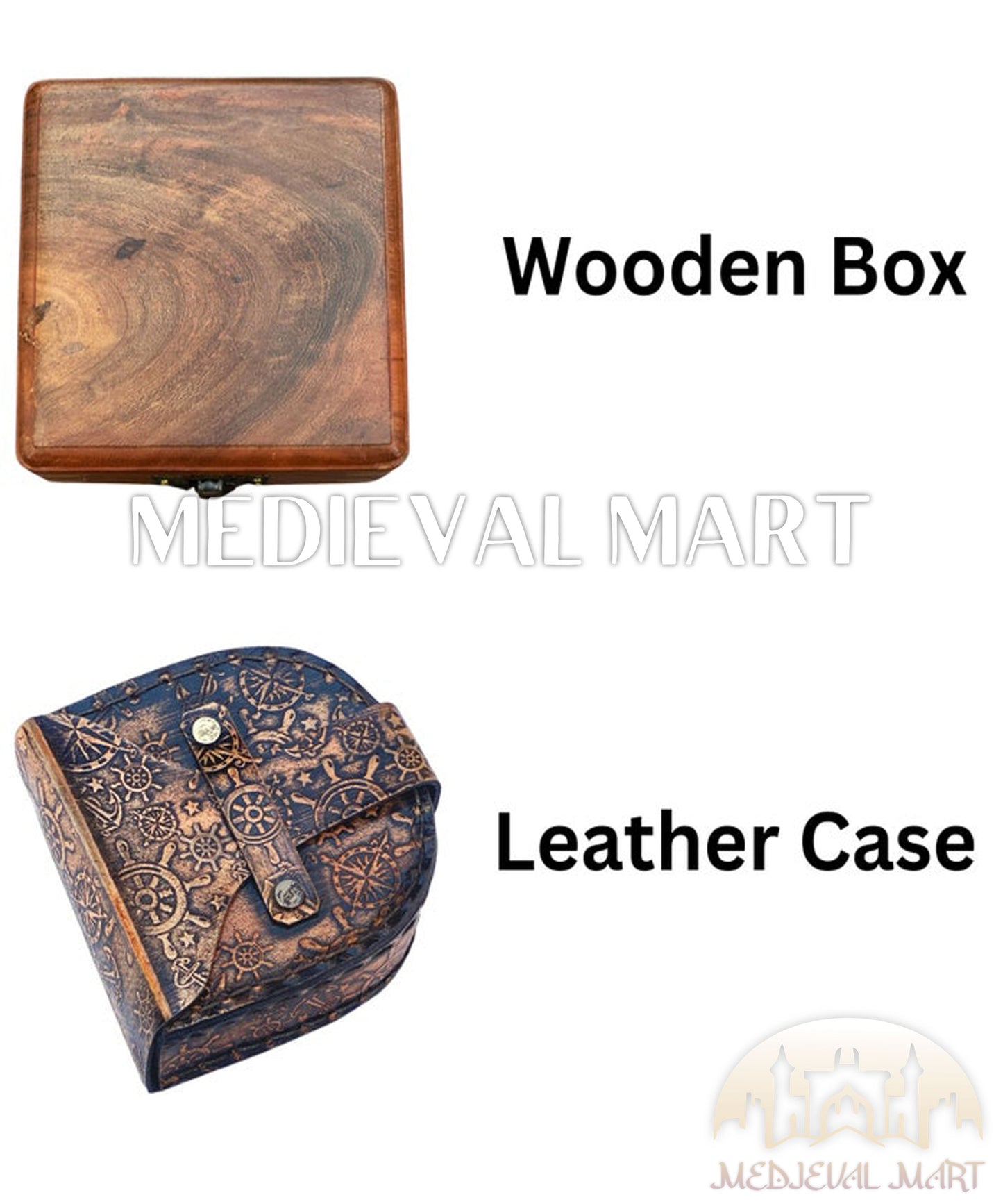 MEDIEVALMART FR Boussole Nautique Vintage Trip Gear en Laiton – Finition Or Brillant avec Base en Bois | Cadeau pour Maman