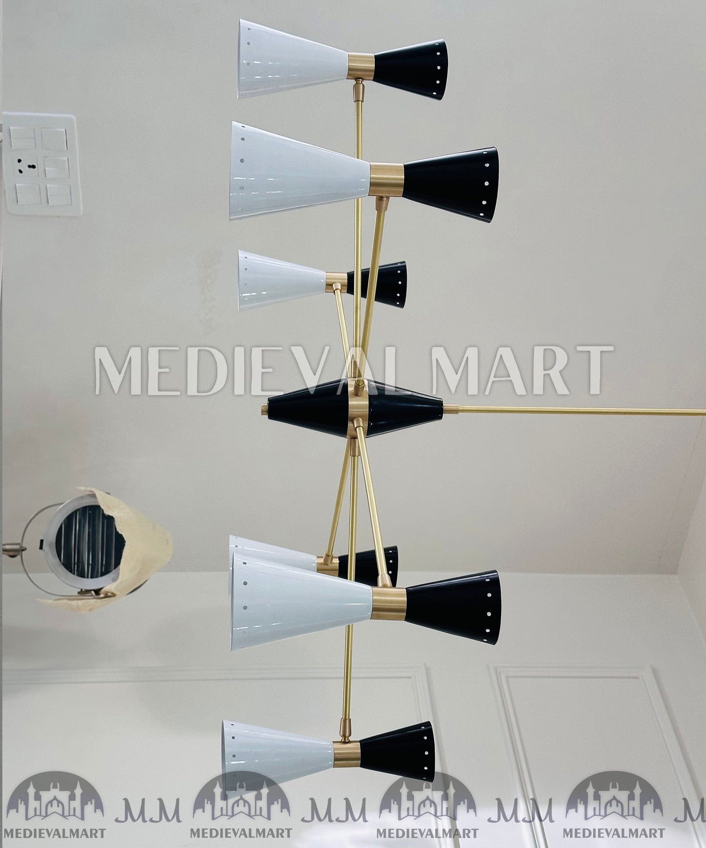 MEDIEVALMART FR Ensemble De Gantelets Dorés Inspirés De Sauron Witcher LOTR Avec Étoile Bleue – Gants D’Armure Cosplay