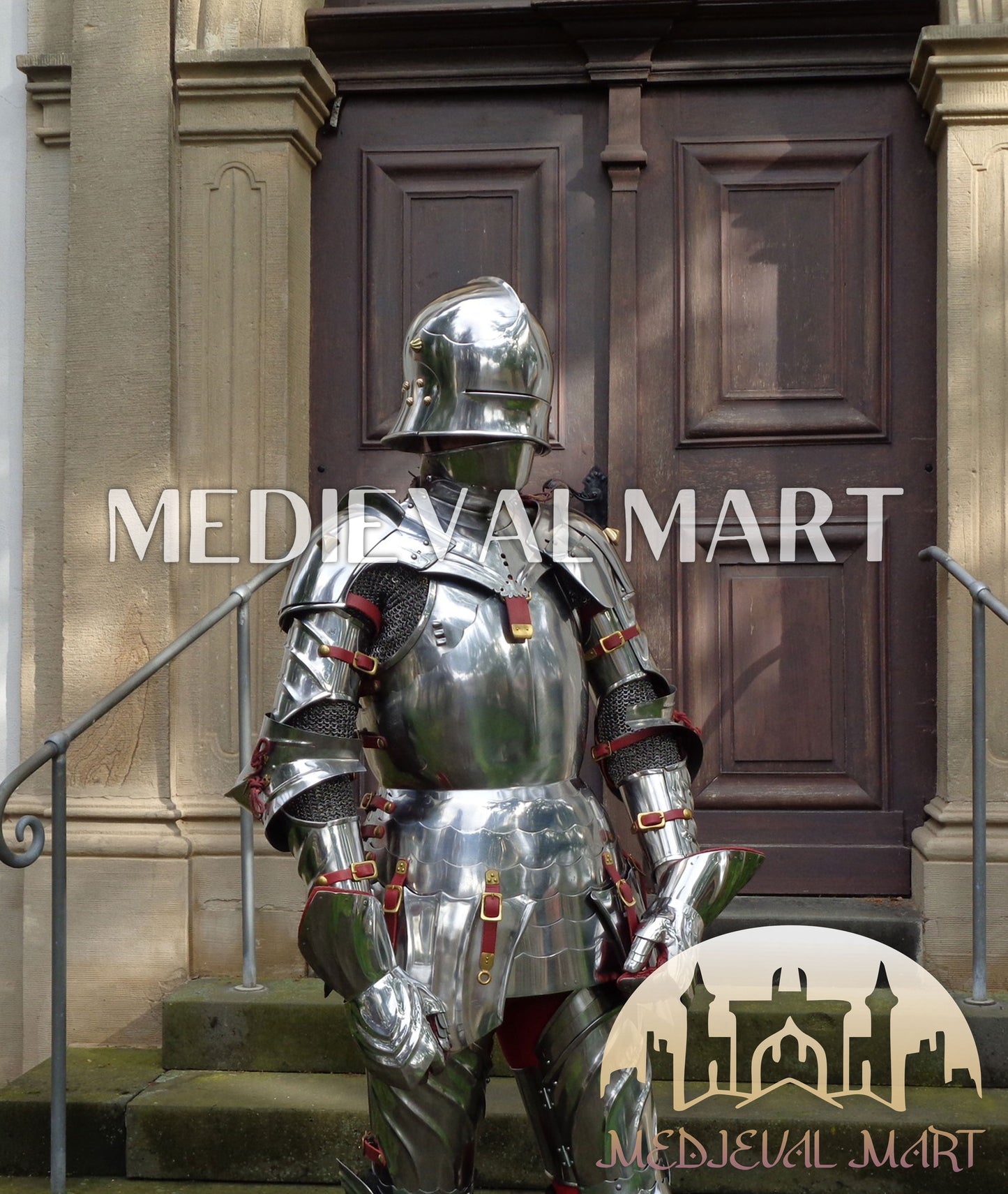 MEDIEVALMART FR Armure Médiévale de l’Empire Romain Kastenbrust – Armure Complète en Plaques avec Épée Alexander (ROA 1332)