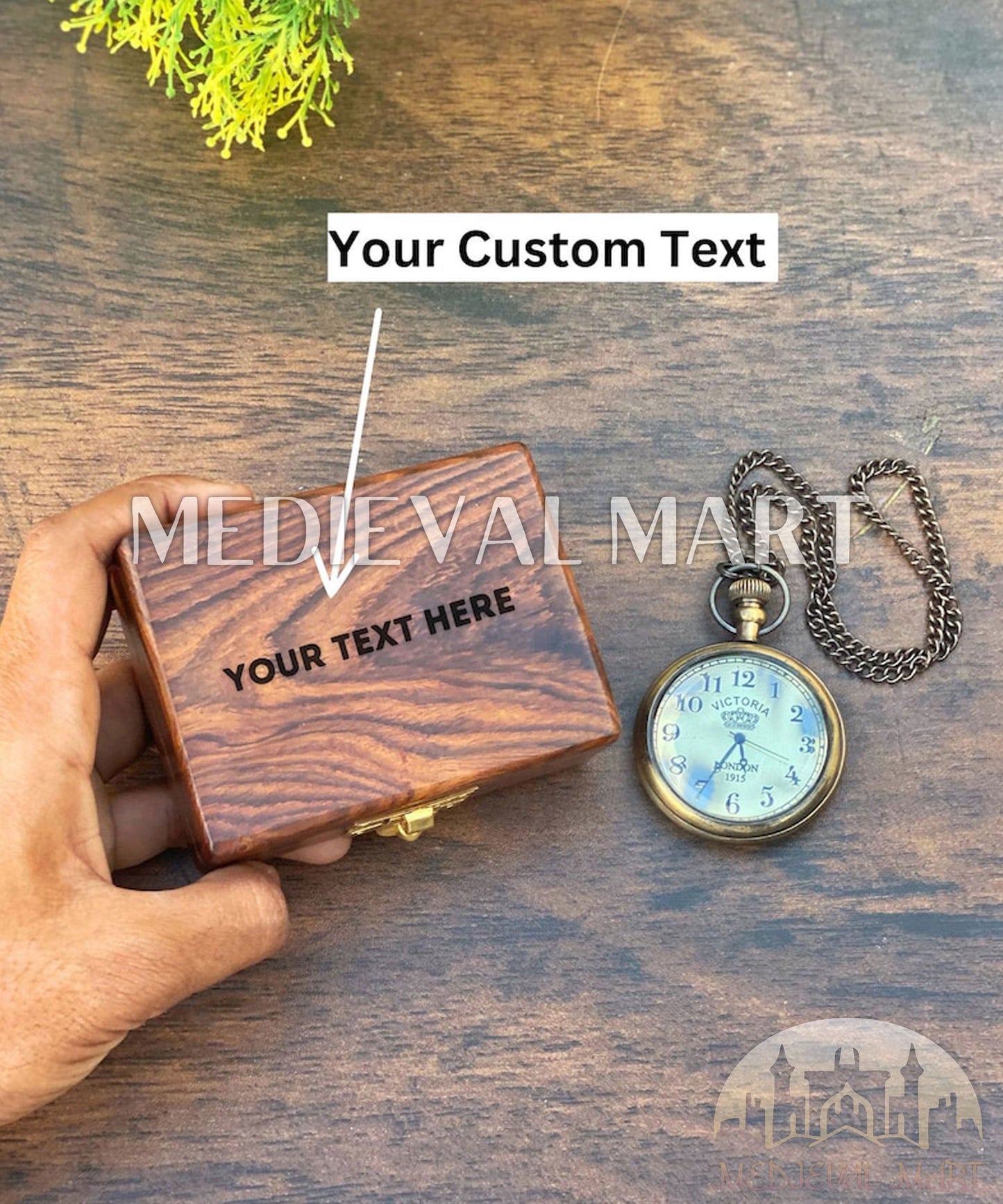 MEDIEVALMART FR Boussole Nautique Vintage Trip Gear en Laiton – Finition Or Brillant avec Base en Bois | Cadeau pour Maman