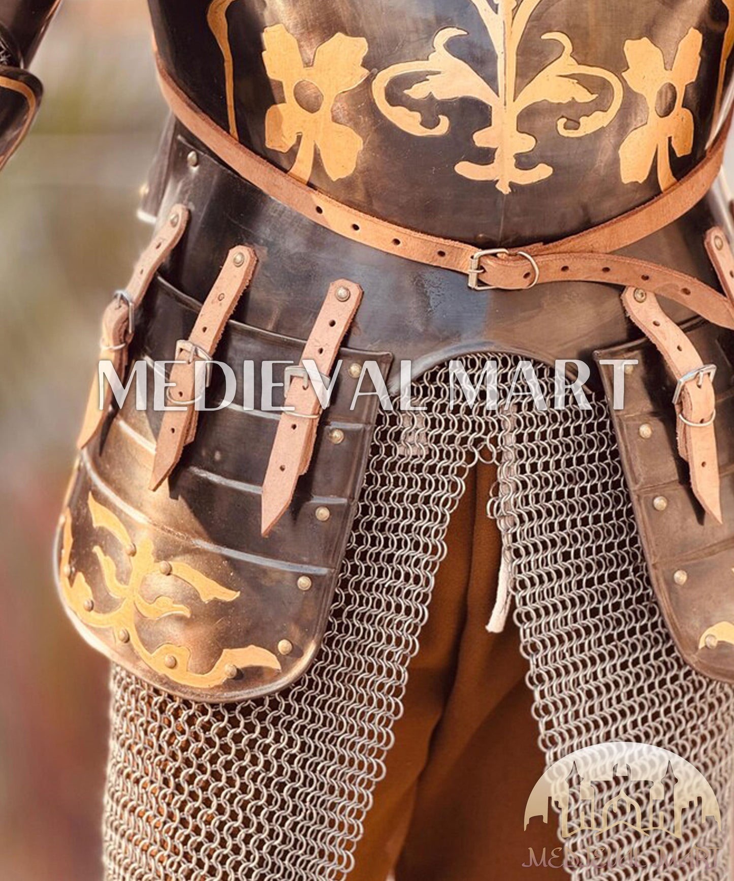 MEDIEVALMART FR Armure Médiévale de l’Empire Romain Kastenbrust – Armure Complète en Plaques avec Épée Alexander (ROA 1332)