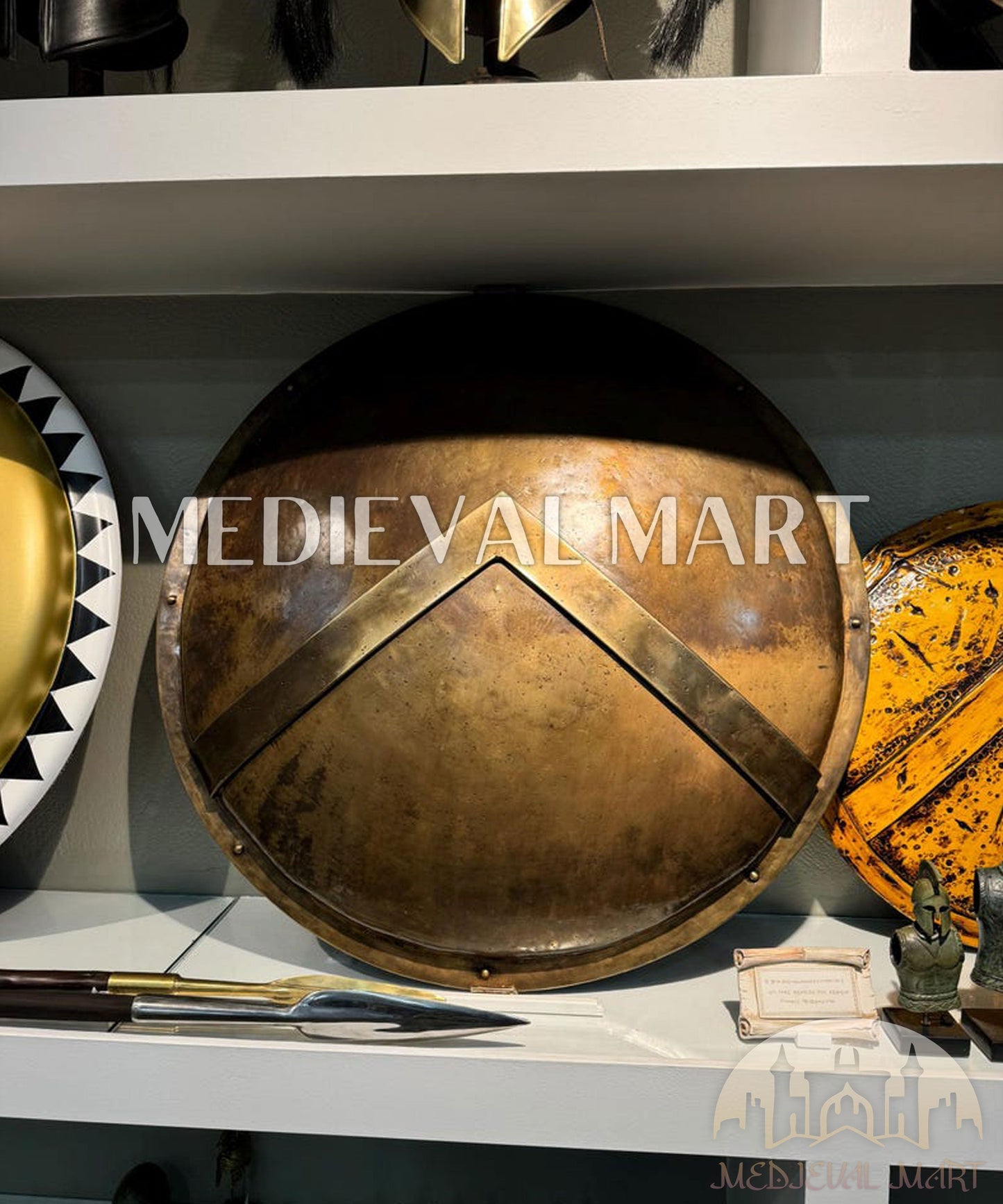 MEDIEVALMART FR Bouclier Viking Iconique Jarl Borg à Pointes en Fer – Bouclier Viking Battleworn | Cadeau pour Papa