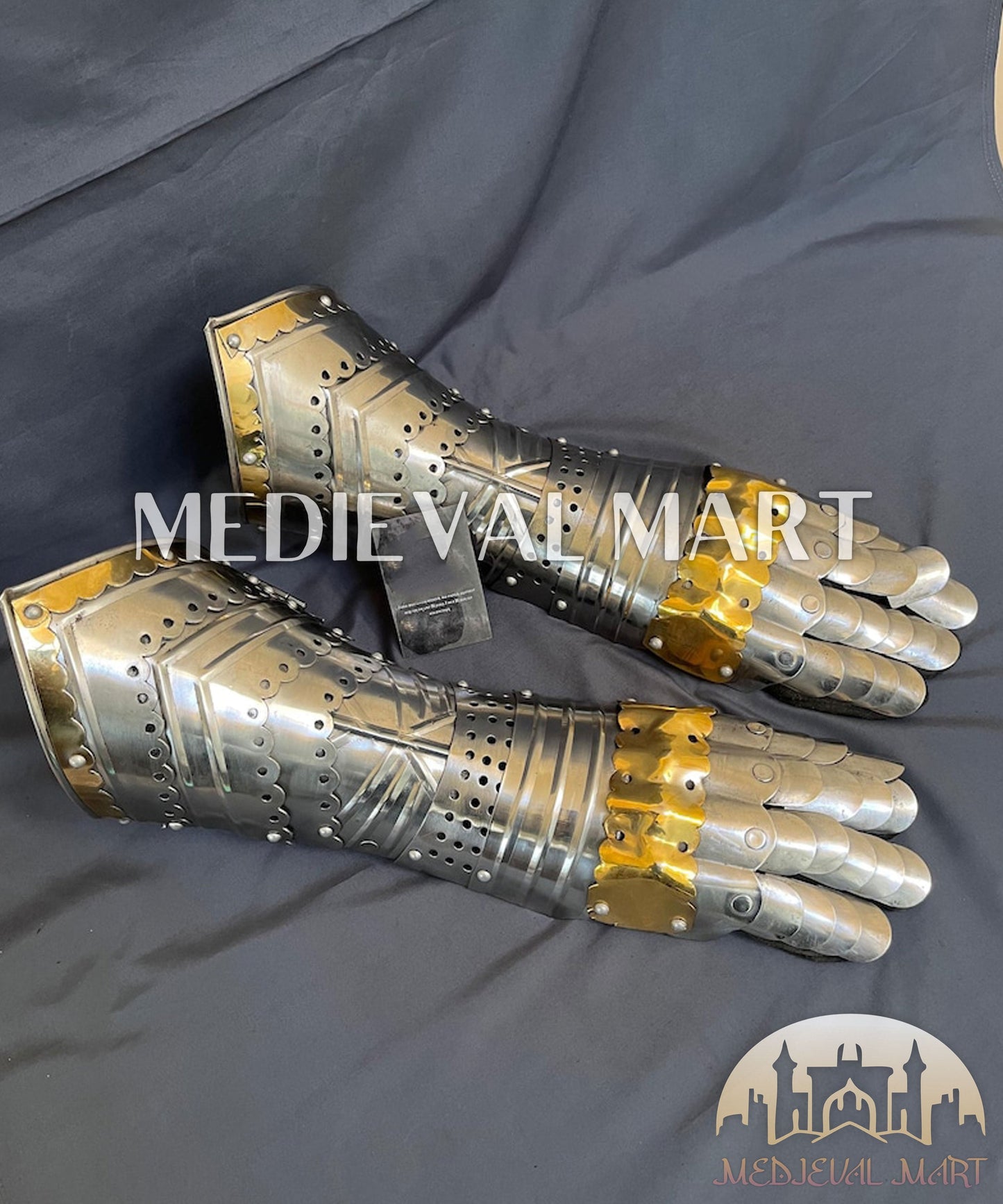 MEDIEVALMART FR Ensemble Exclusif De Gantelets Noirs Inspirés De Sauron Witcher LOTR Avec Décor Doré