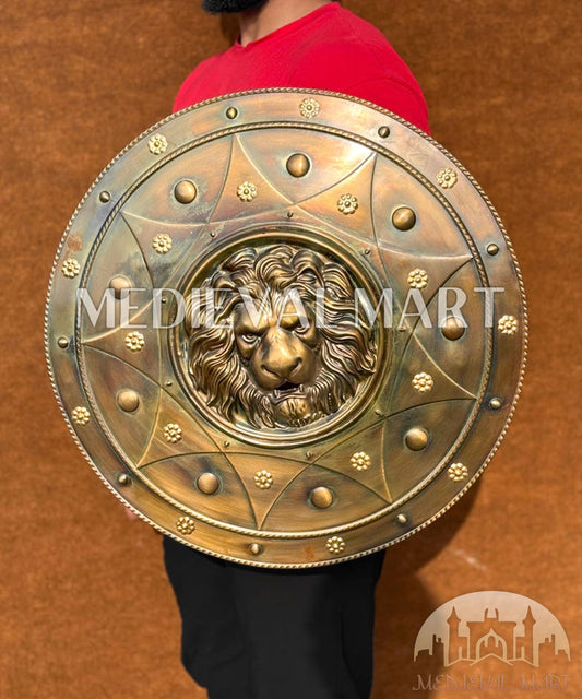 MEDIEVALMART FR Bouclier Médiéval Templier Inspiré de la Croix Zelda & Diable en Bois – Finition Bleue & Or | Cadeau pour Noël