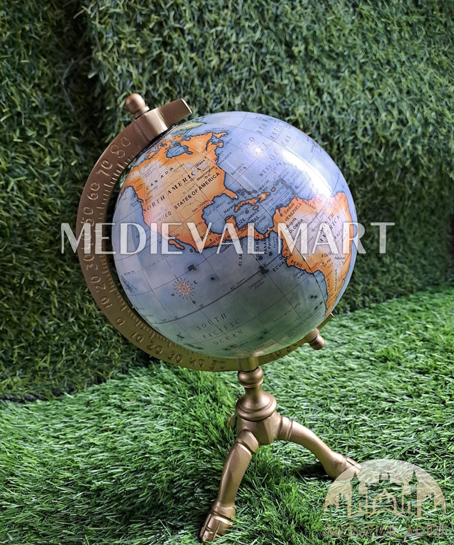 MEDIEVALMART FR Longue-Vue Nautique Antique 50X en Laiton – Télescope Portable de 18" pour Décoration Nautique