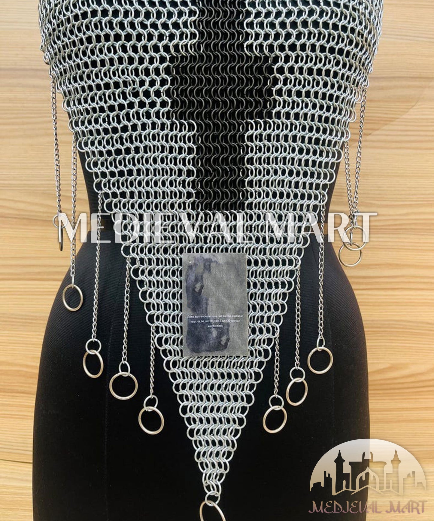 MEDIEVALMART FR Bouclier Viking Iconique Valhalla Noir/Gris – Ivar le Désossé avec Pointes en Fer | Cadeau pour Papa