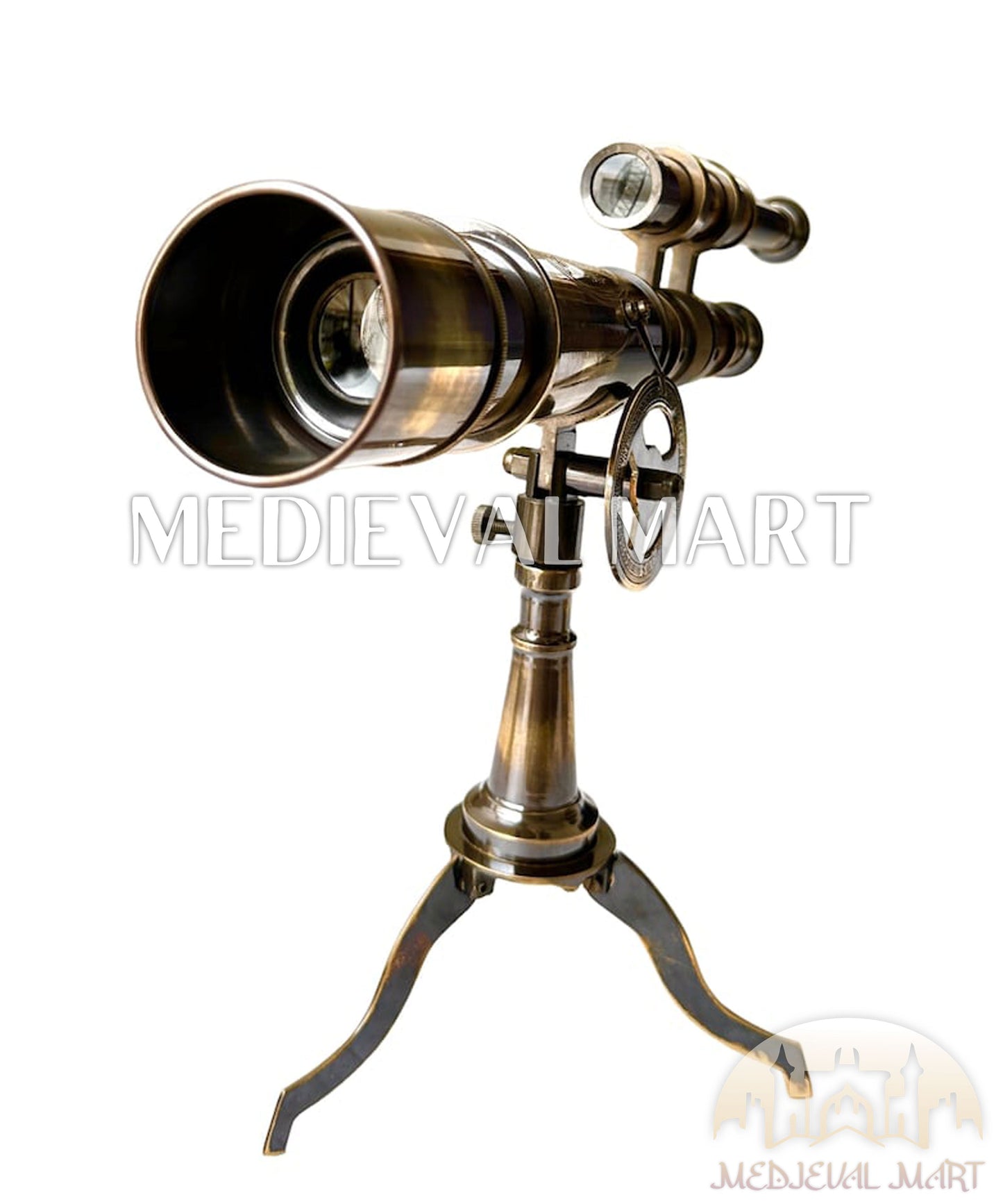 MEDIEVALMART FR Longue-Vue Nautique Antique 50X en Laiton – Télescope Portable de 18" pour Décoration Nautique