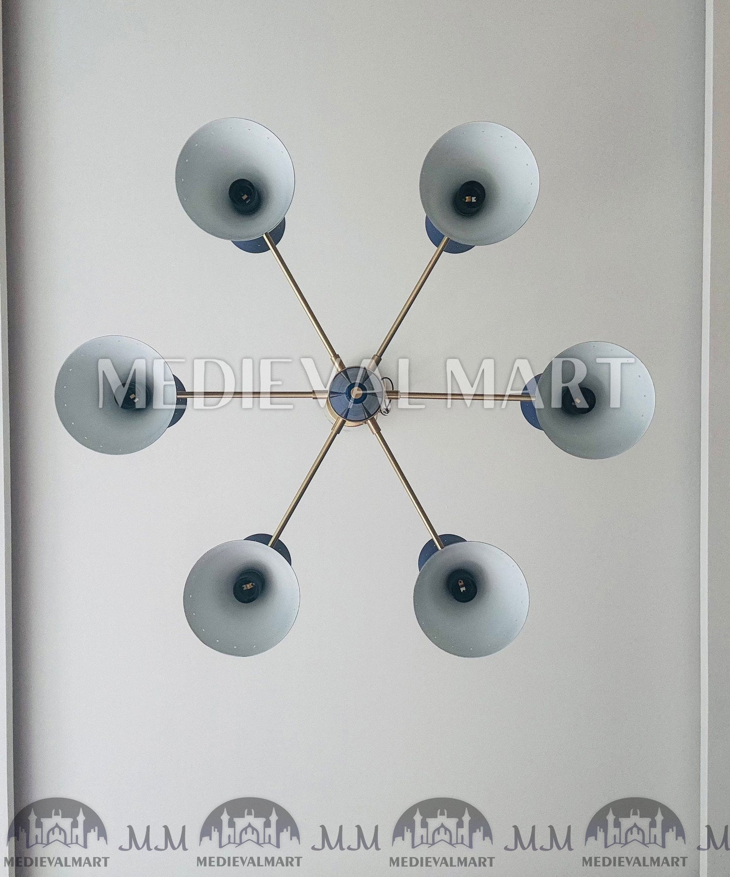 MEDIEVALMART FR Ensemble De Gantelets Dorés Inspirés De Sauron Witcher LOTR Avec Étoile Bleue – Gants D’Armure Cosplay