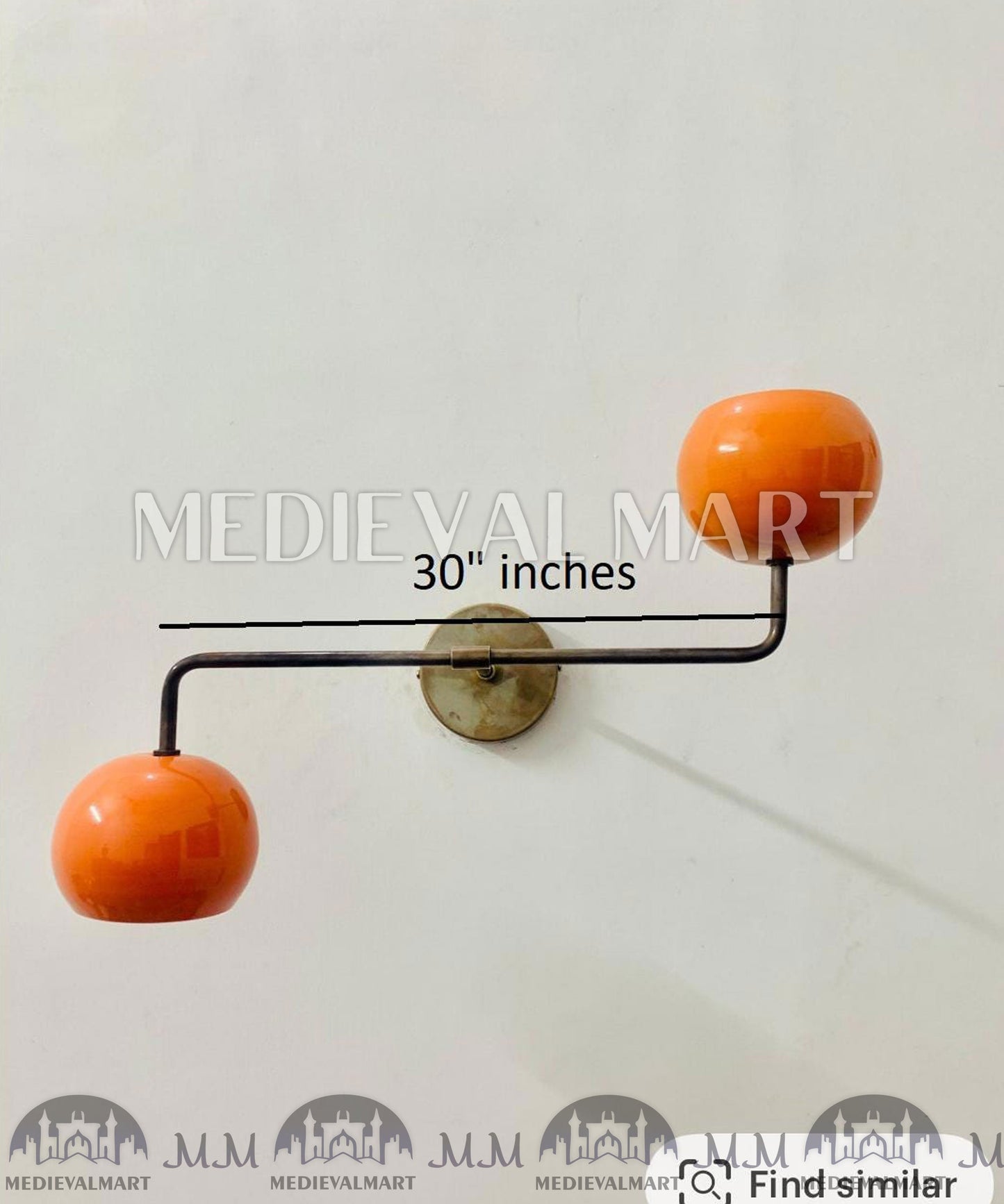 MEDIEVALMART FR Applique Murale À Double Cône En Laiton Marron, Lampe De Coiffeuse Fabriquée À La Main