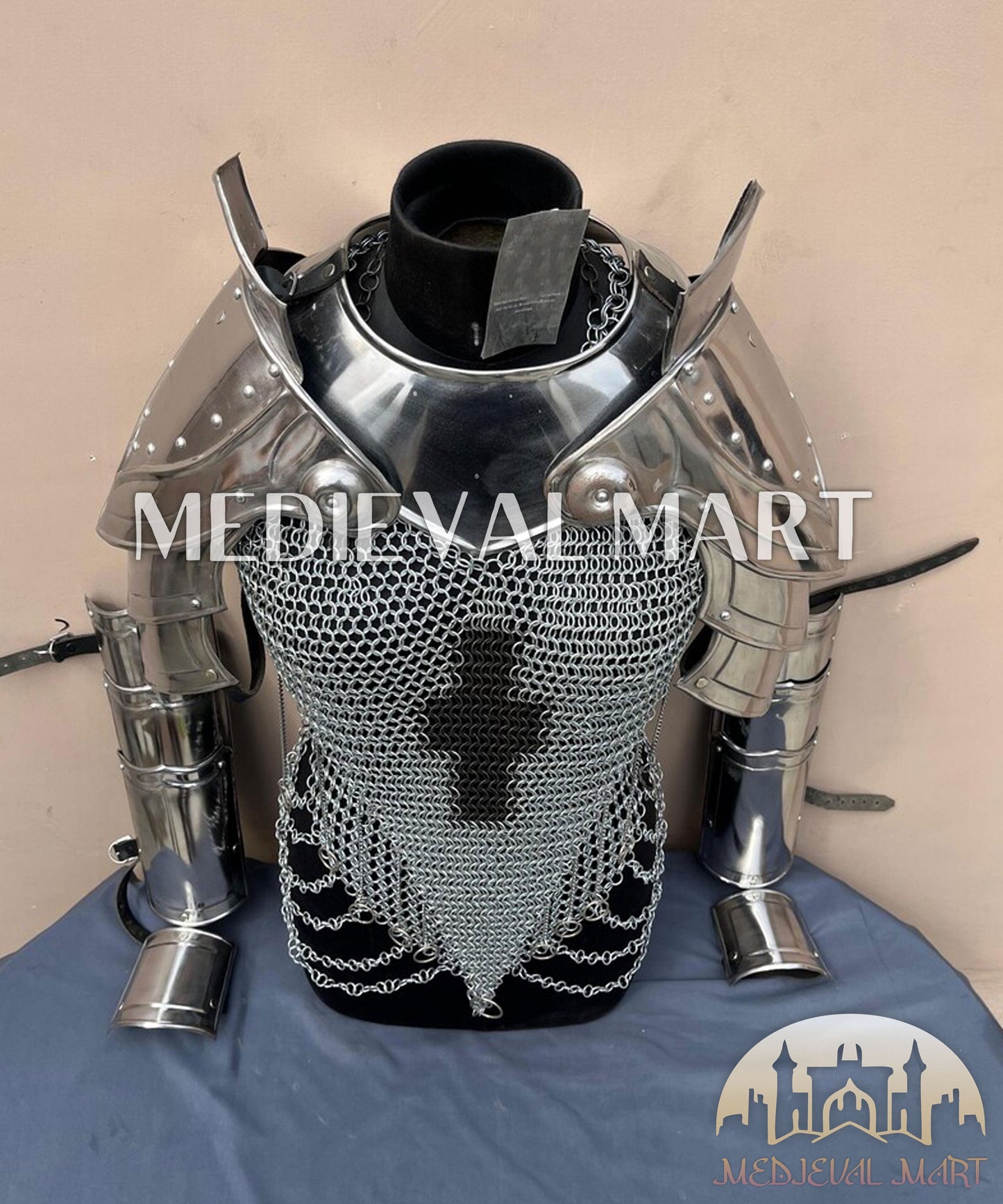 MEDIEVALMART FR Armure de Combat du XIVe Siècle – Ensemble Complet d’Armure de Buhurt avec Bassinet Klappvisor & Épée