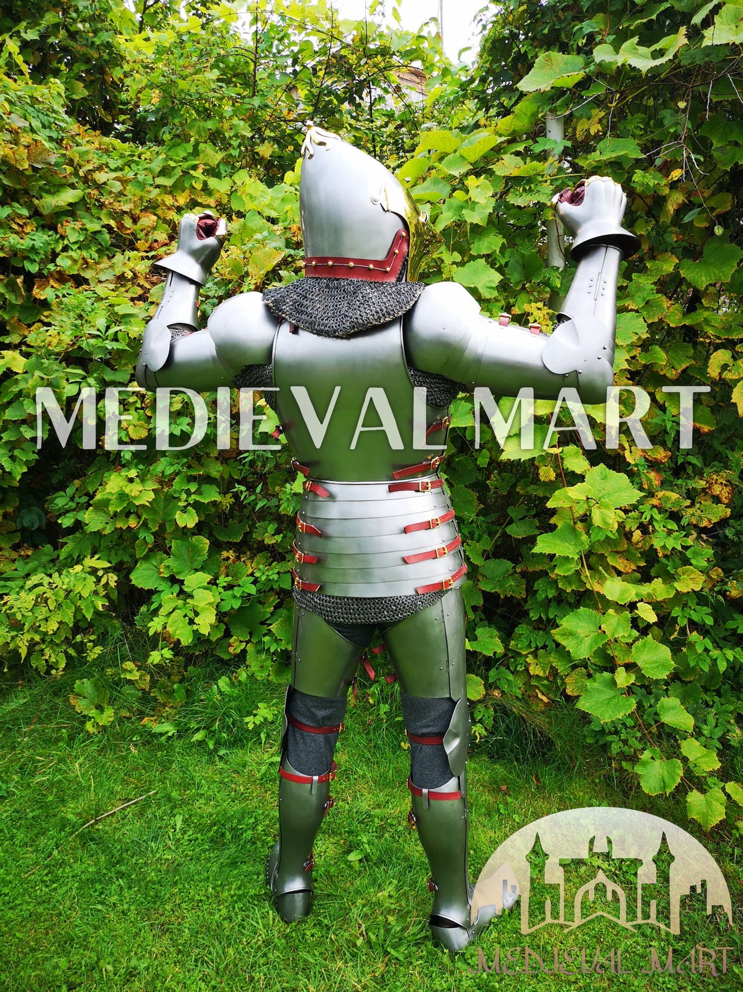 MEDIEVALMART FR Armure Médiévale de l’Empire Romain Kastenbrust – Armure Complète en Plaques avec Épée Alexander (ROA 1332)