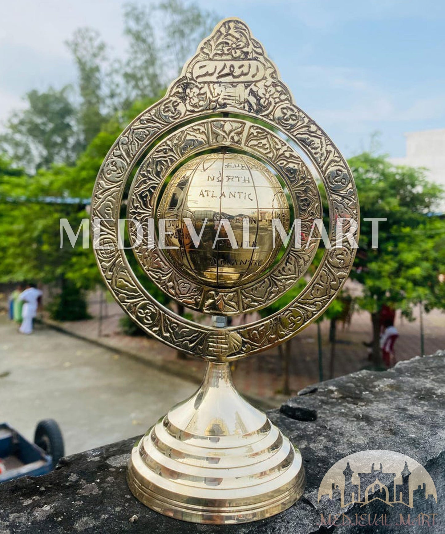 MEDIEVALMART FR Longue-Vue Nautique Antique 50X en Laiton – Télescope Portable de 18" pour Décoration Nautique